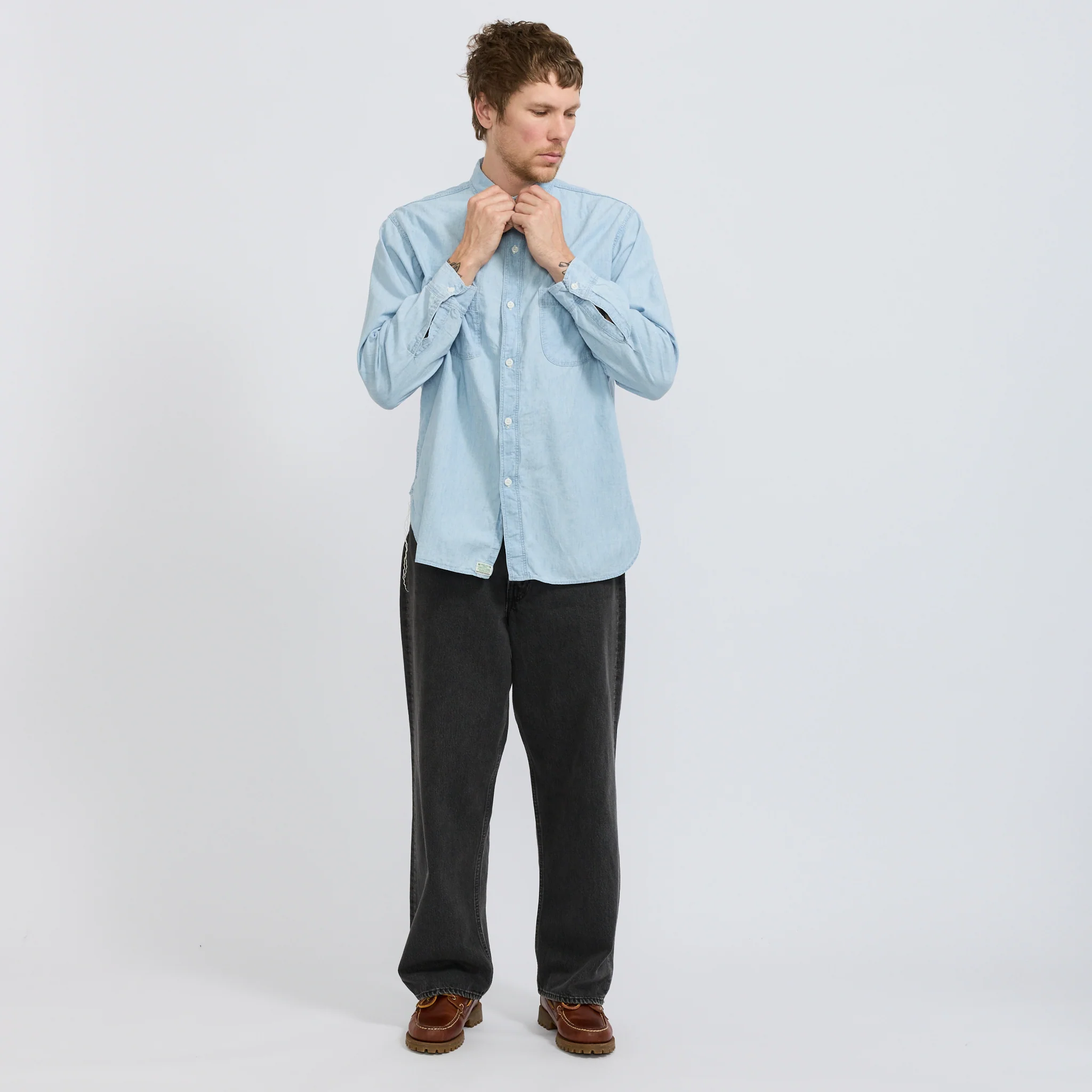Relax Fit Chambray Work Shirt Chambray Bleached - Image 2