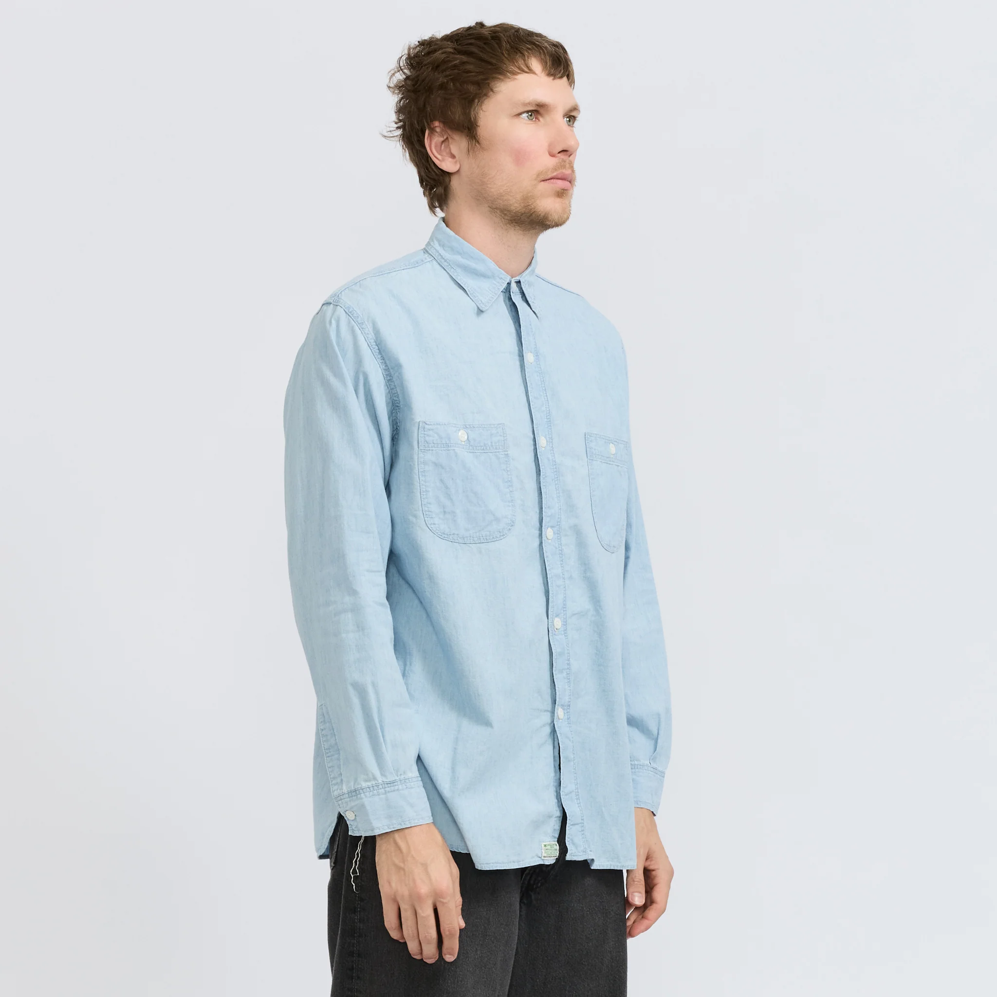 Relax Fit Chambray Work Shirt Chambray Bleached - Image 3