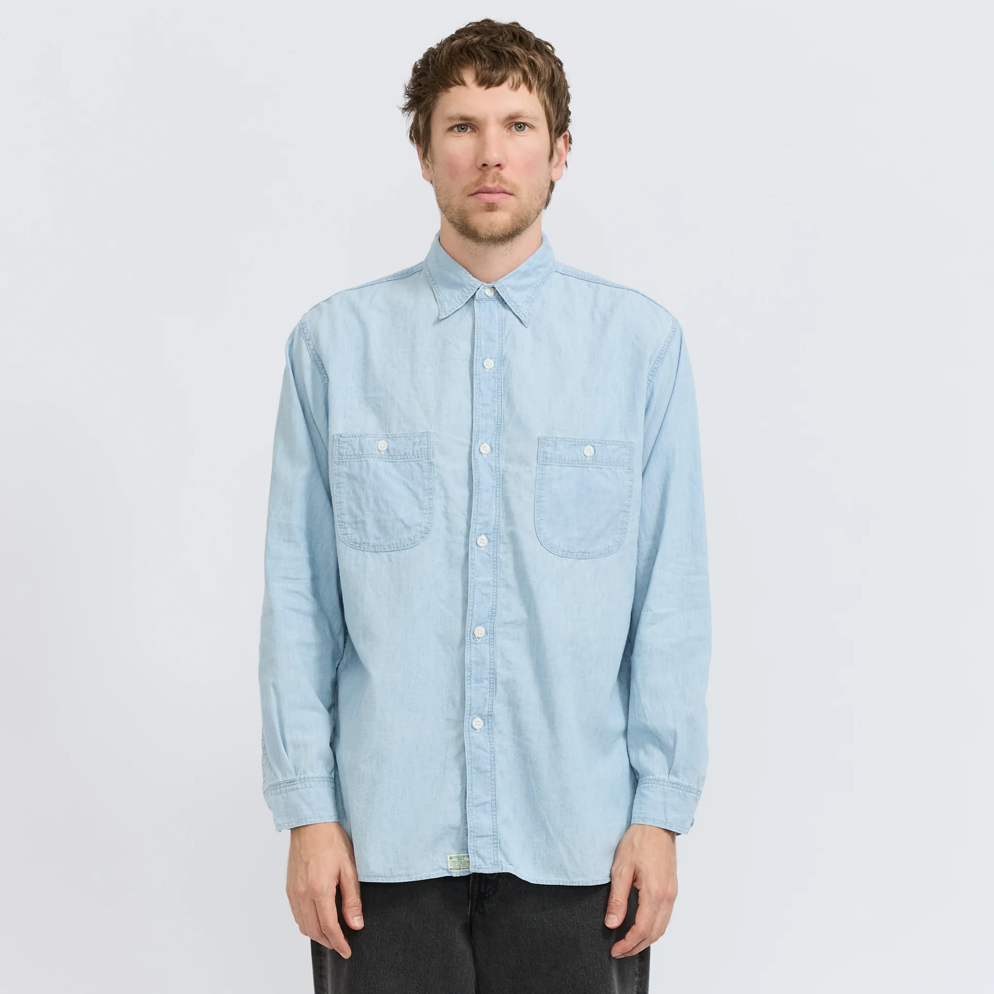 Relax Fit Chambray Work Shirt Chambray Bleached - Image 8