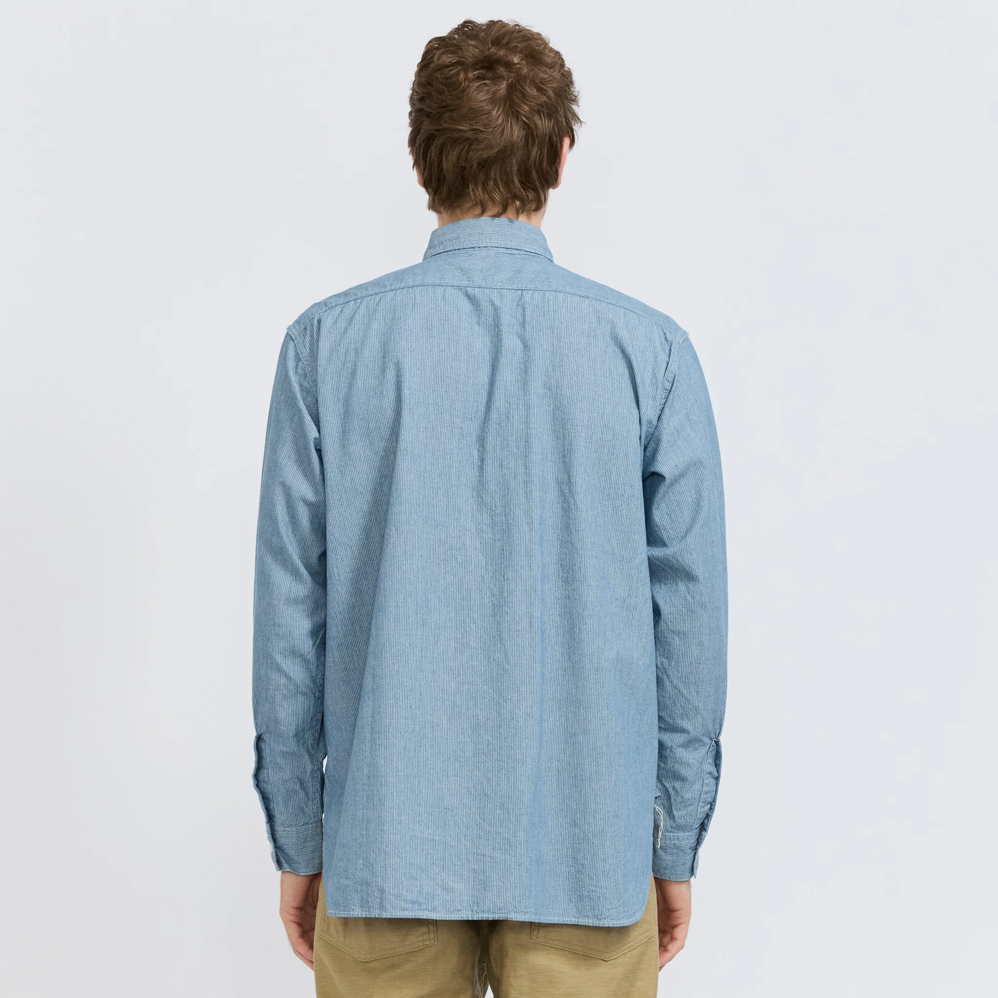 Relax Fit Chambray Work Shirt Hickory - Image 4