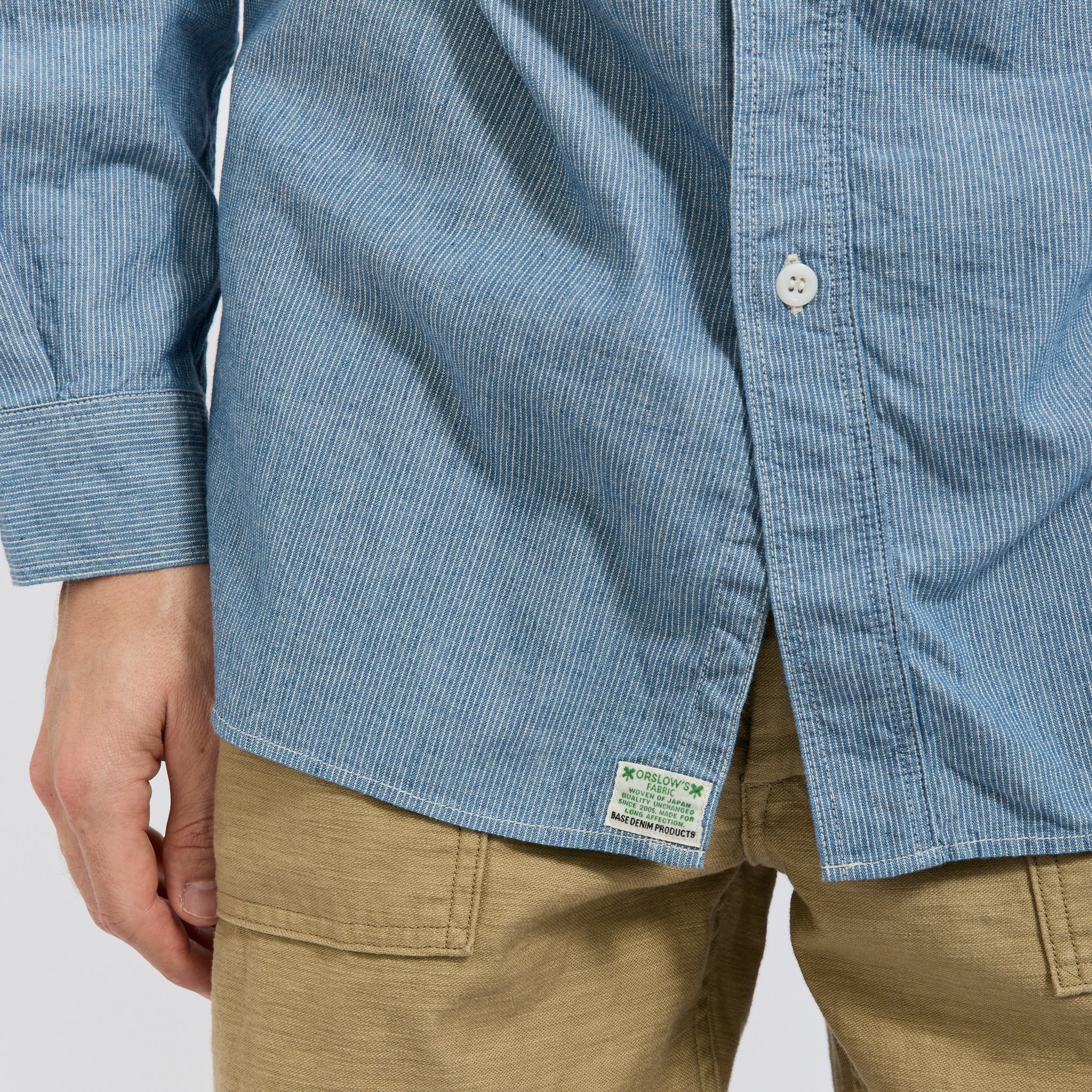 Relax Fit Chambray Work Shirt Hickory - Image 6