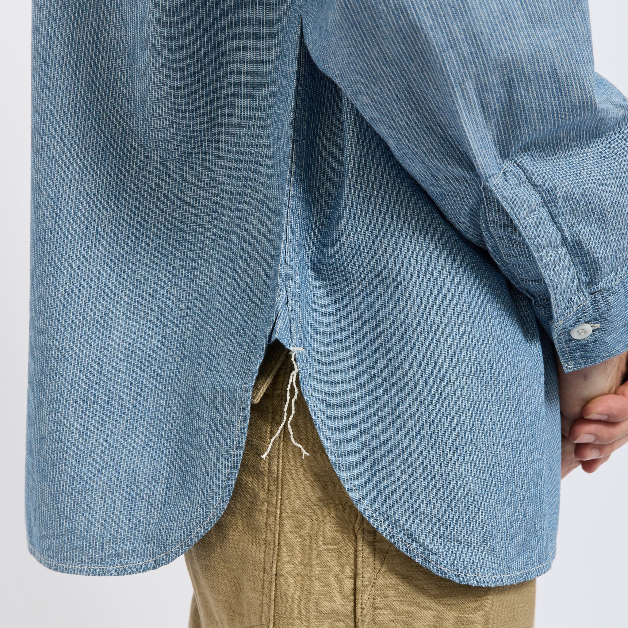 Relax Fit Chambray Work Shirt Hickory - Image 7