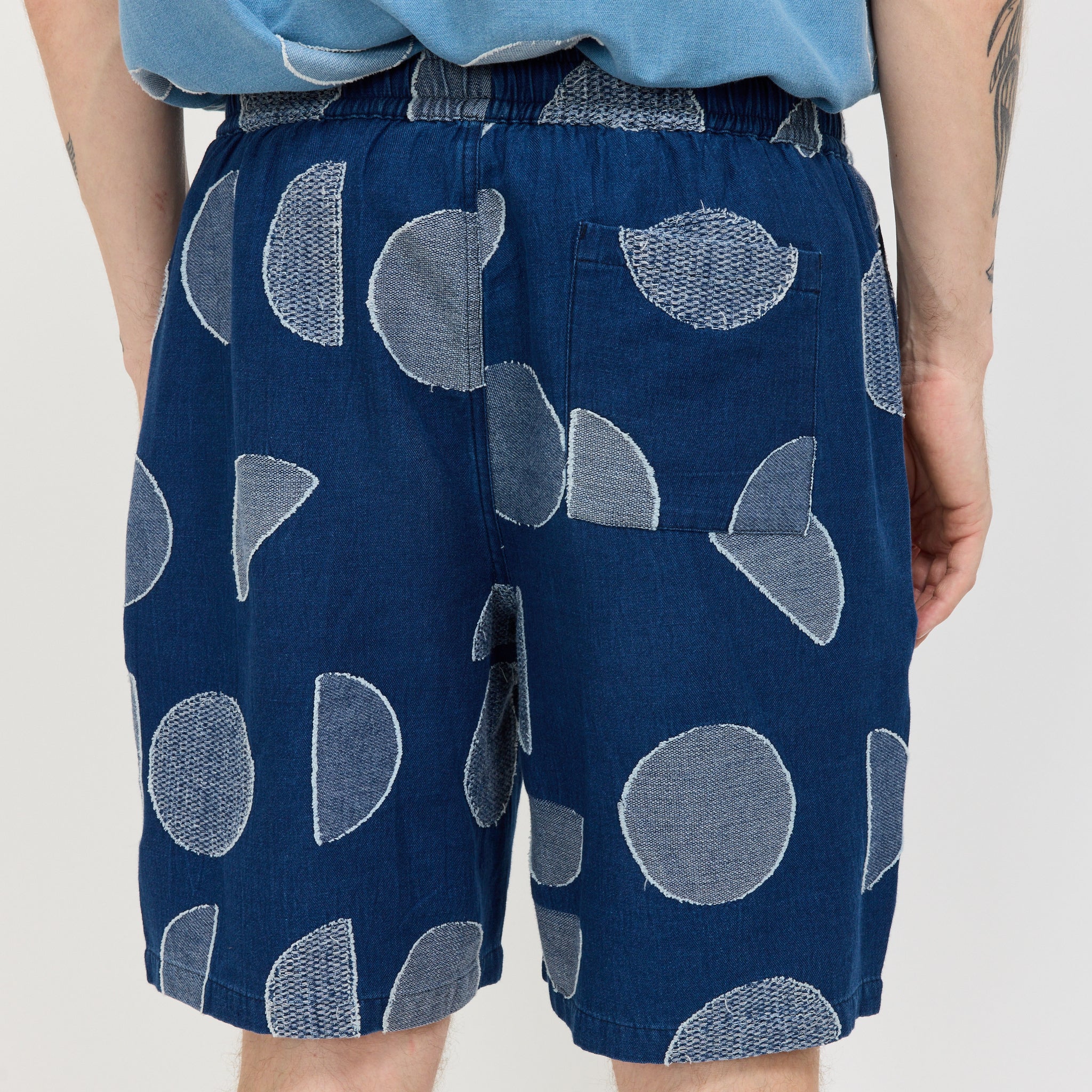 Relaxed Fit Shorts Indigo Circle Jacquard - Image 6