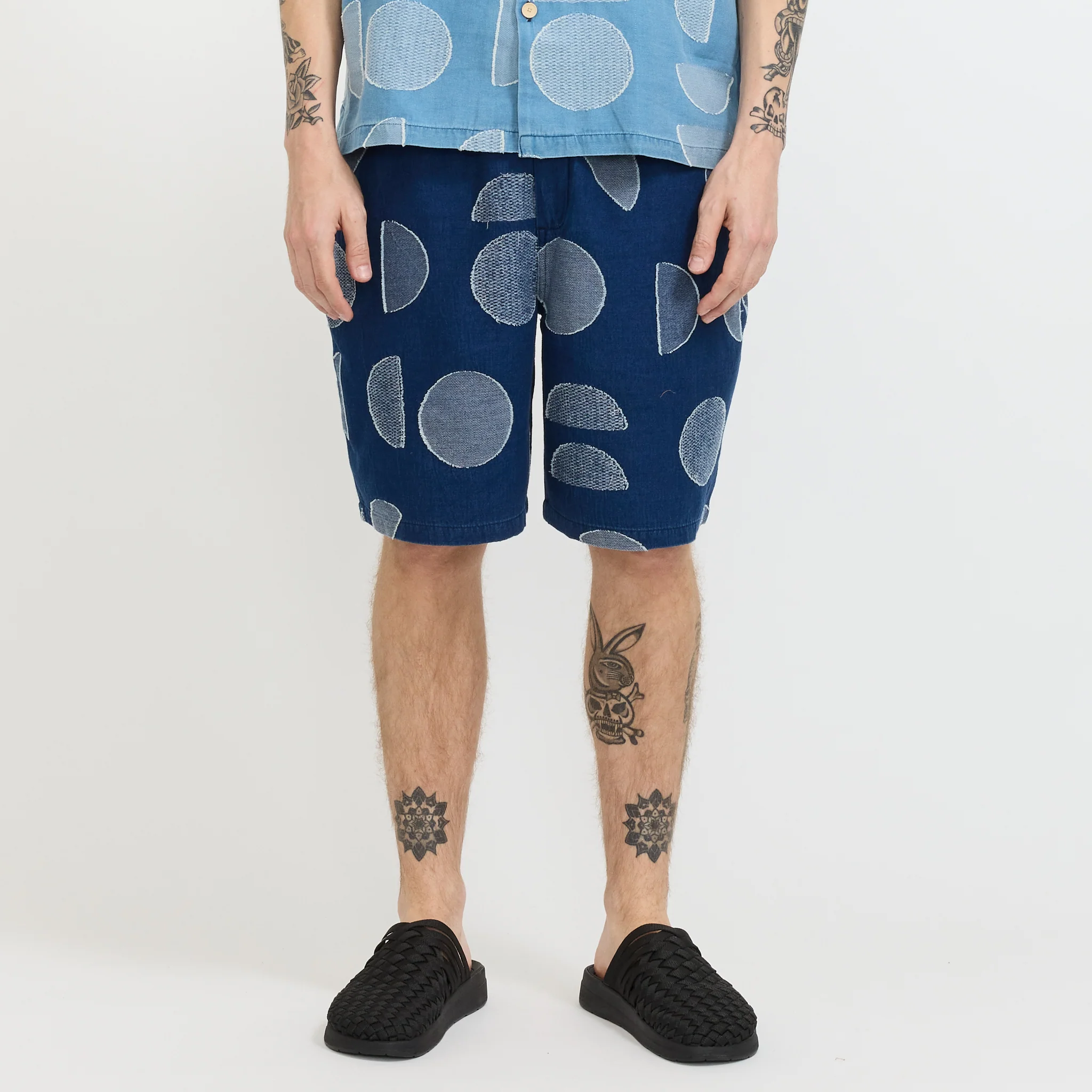 Relaxed Fit Shorts Indigo Circle Jacquard - Image 8