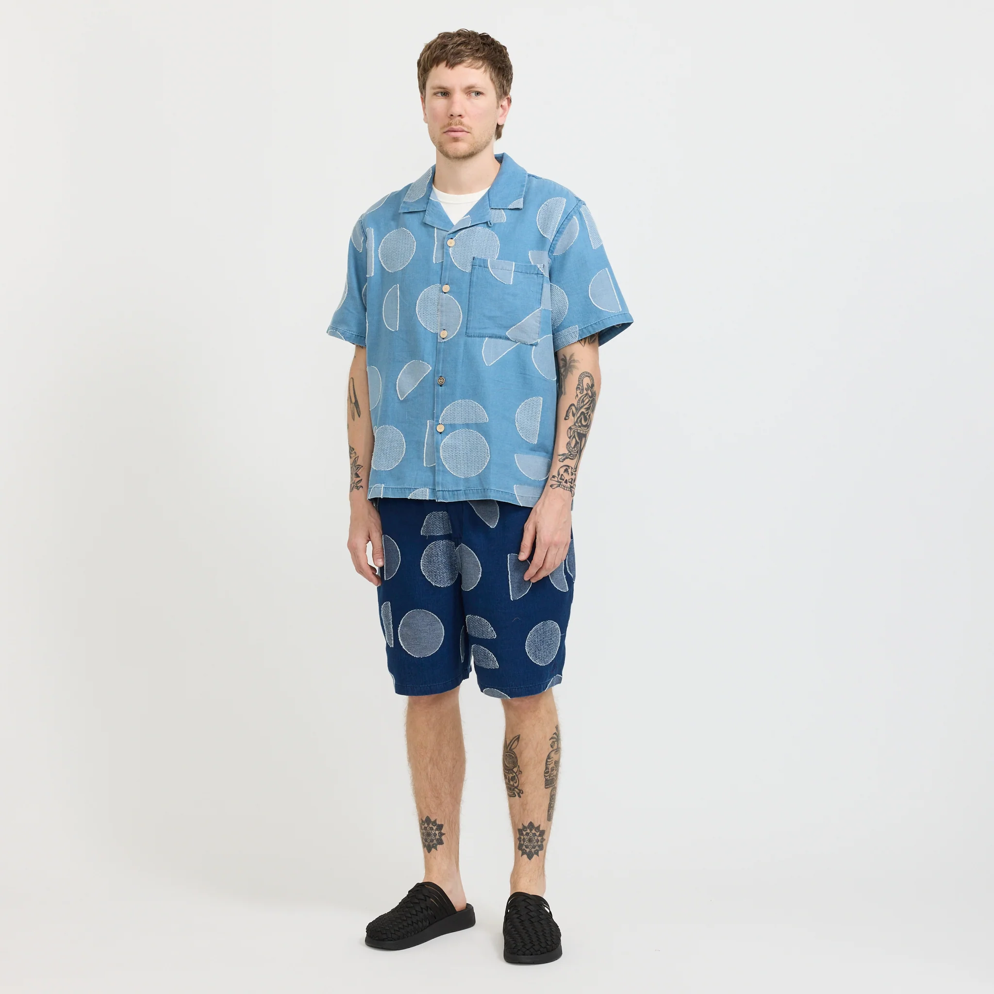 Relaxed Fit Shorts Indigo Circle Jacquard - Image 9