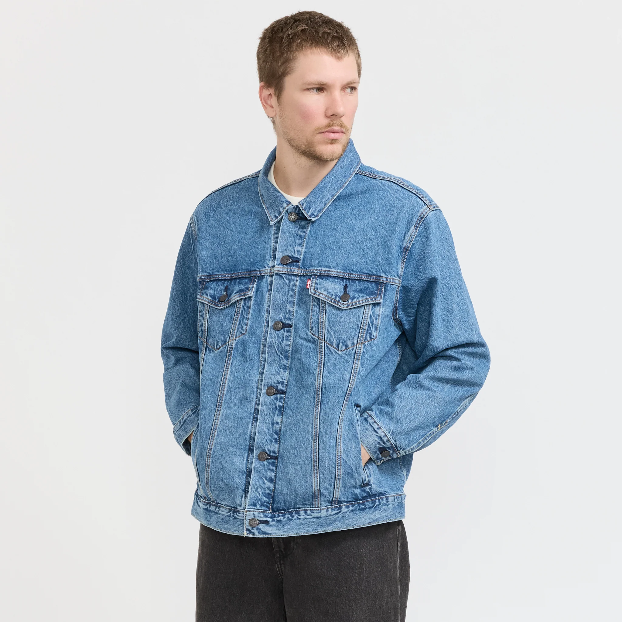 Relaxed Fit Trucker Jacket Washed Away T