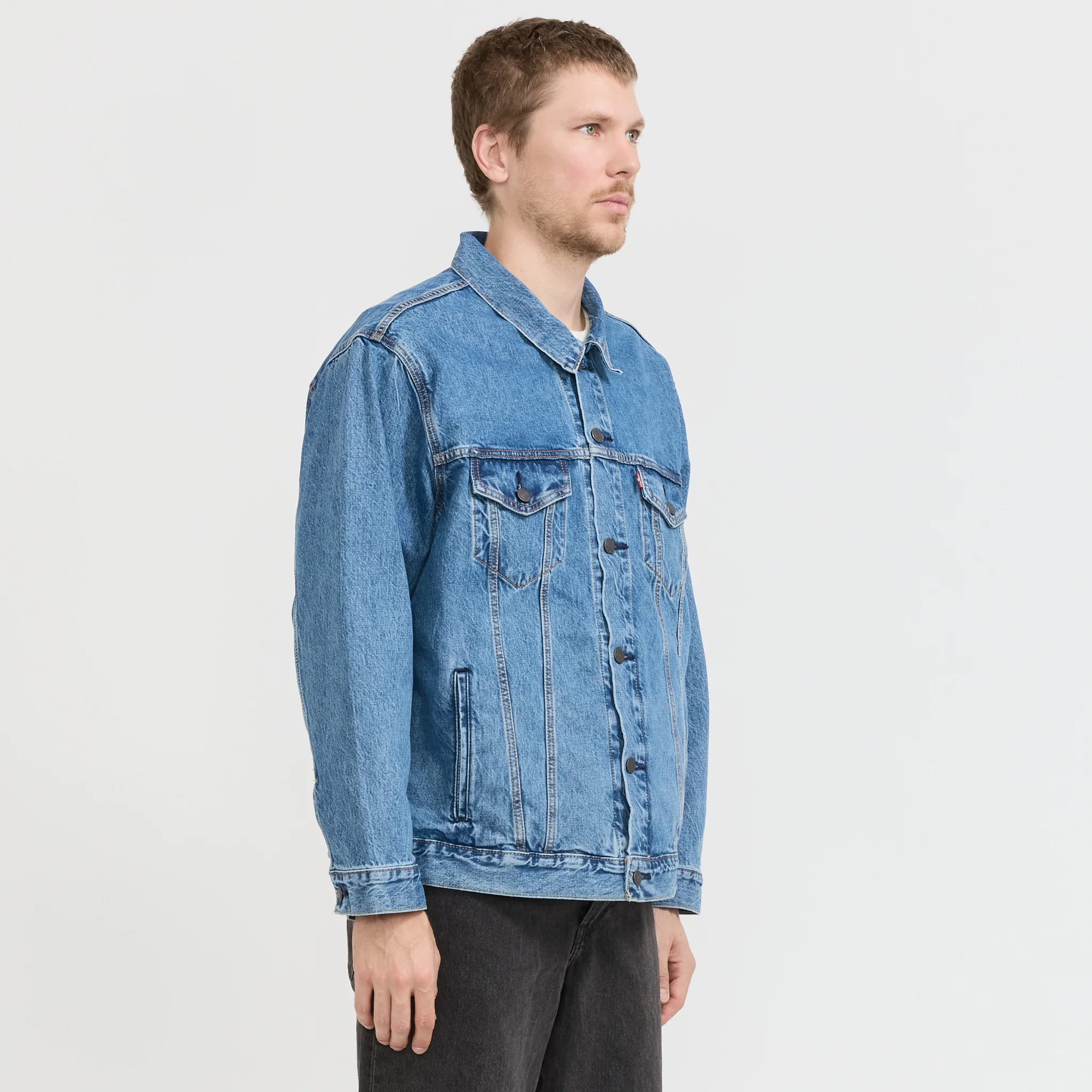 Relaxed Fit Trucker Jacket Washed Away T - Image 3