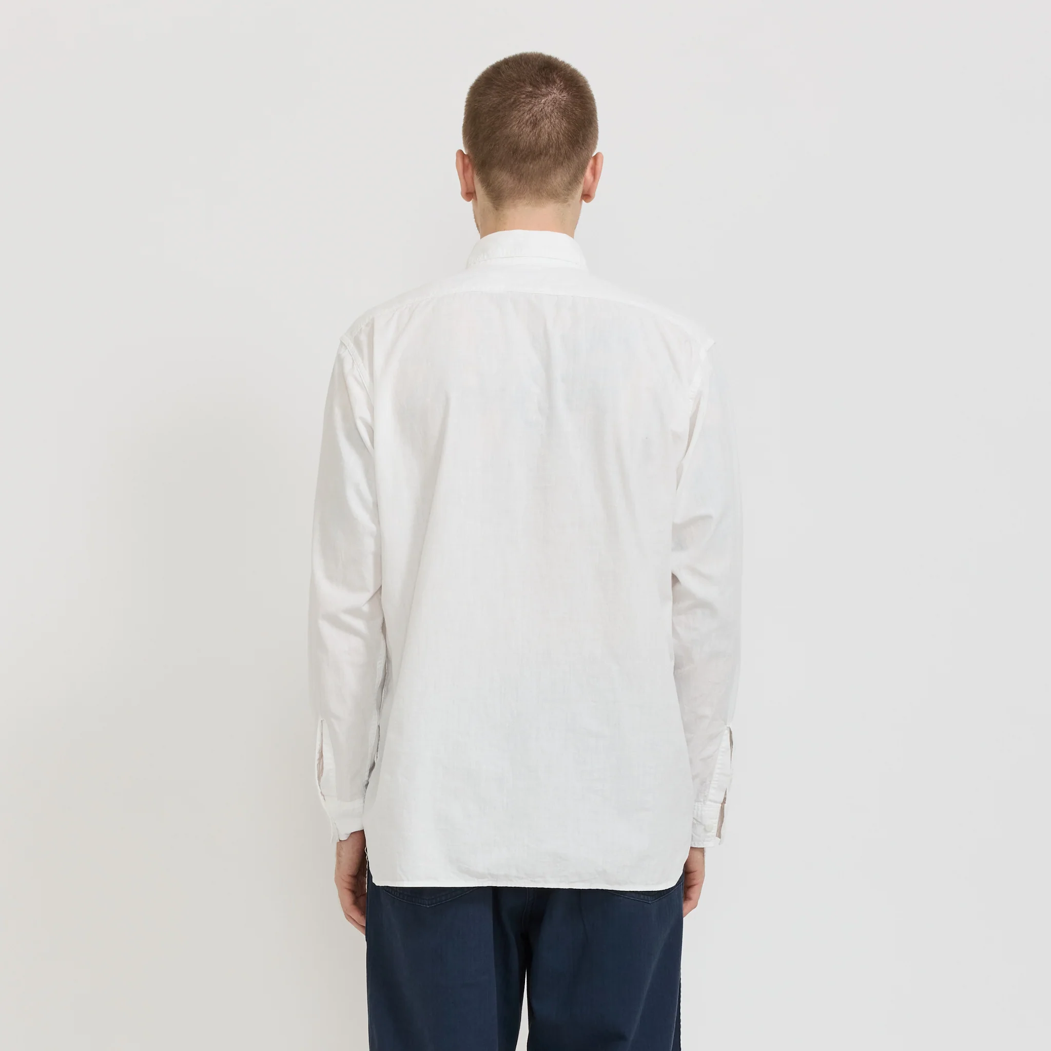 Relaxed Fit White Chambray Work Shirt - Image 4