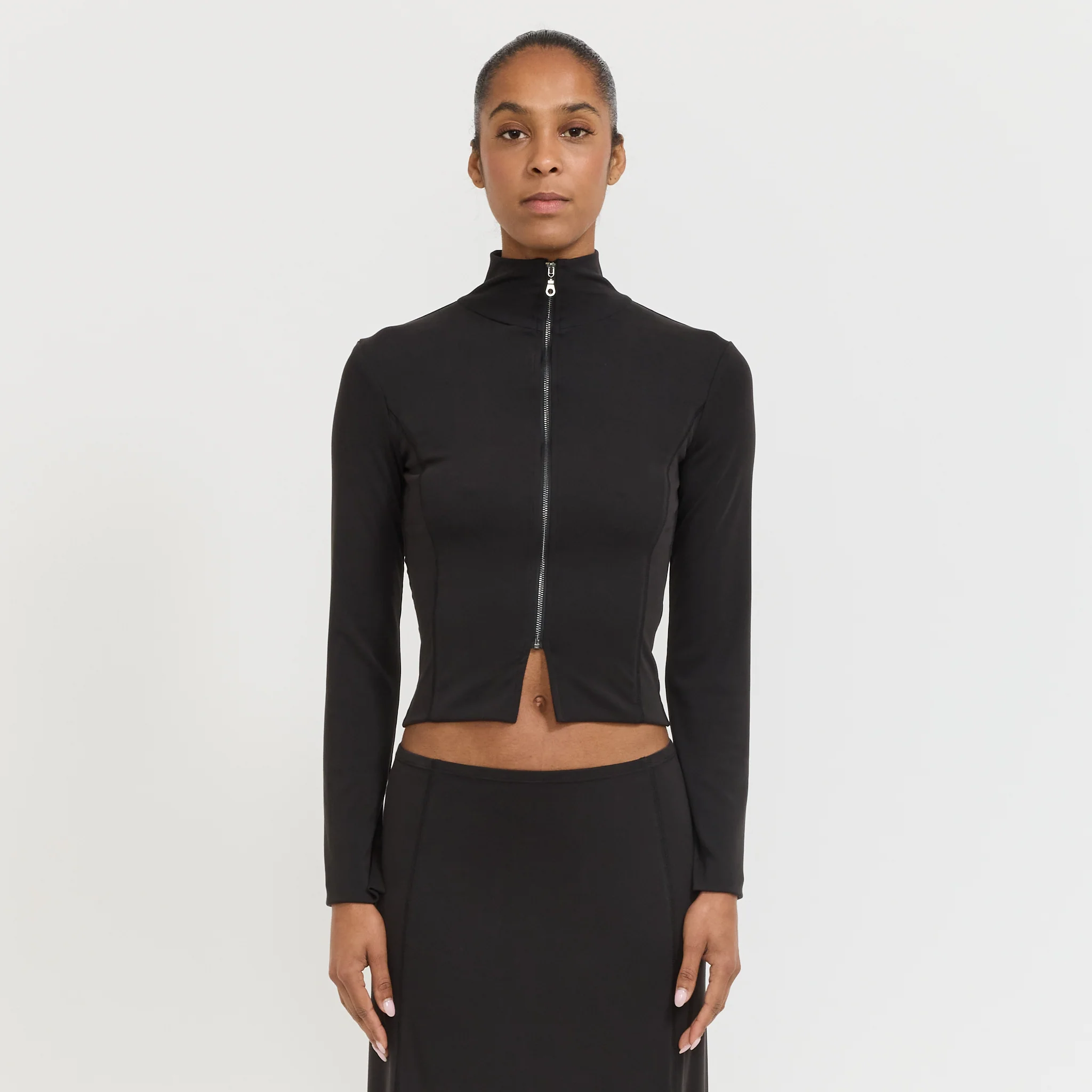 Resonance Zip Cardigan Black