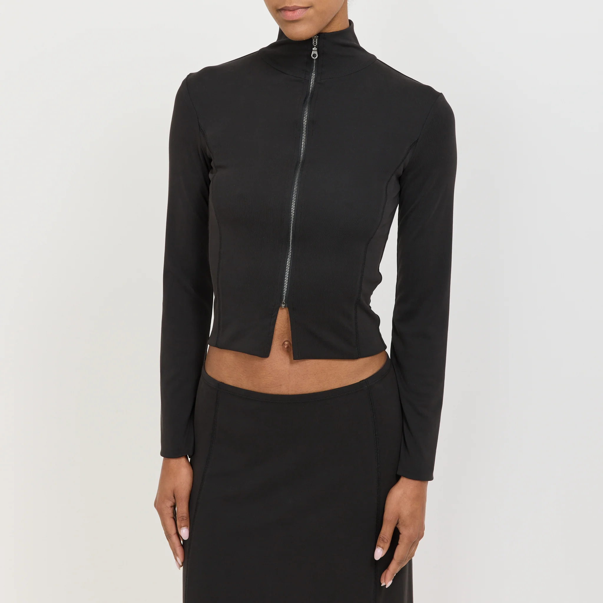 Resonance Zip Cardigan Black - Image 5