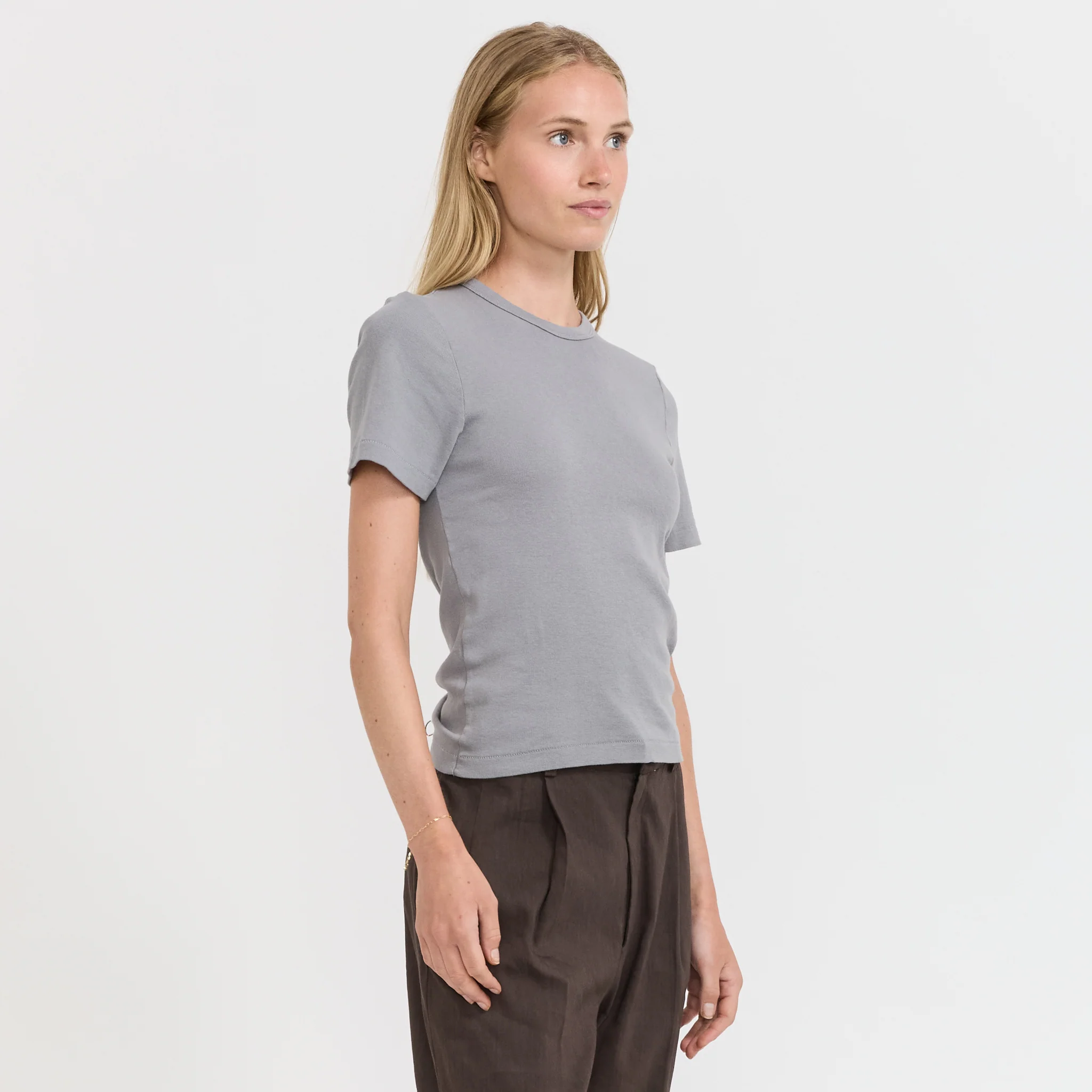 Rib Baby T-Shirt Smoke Grey - Image 3