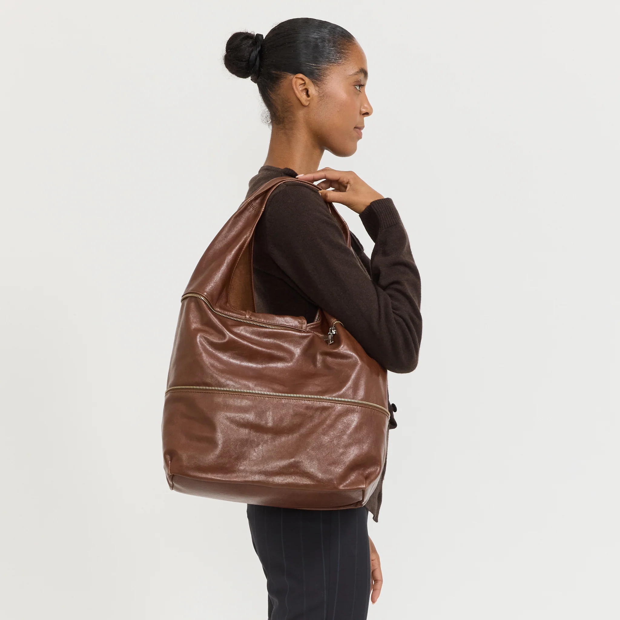Riba Zip Bag Brown - Image 7