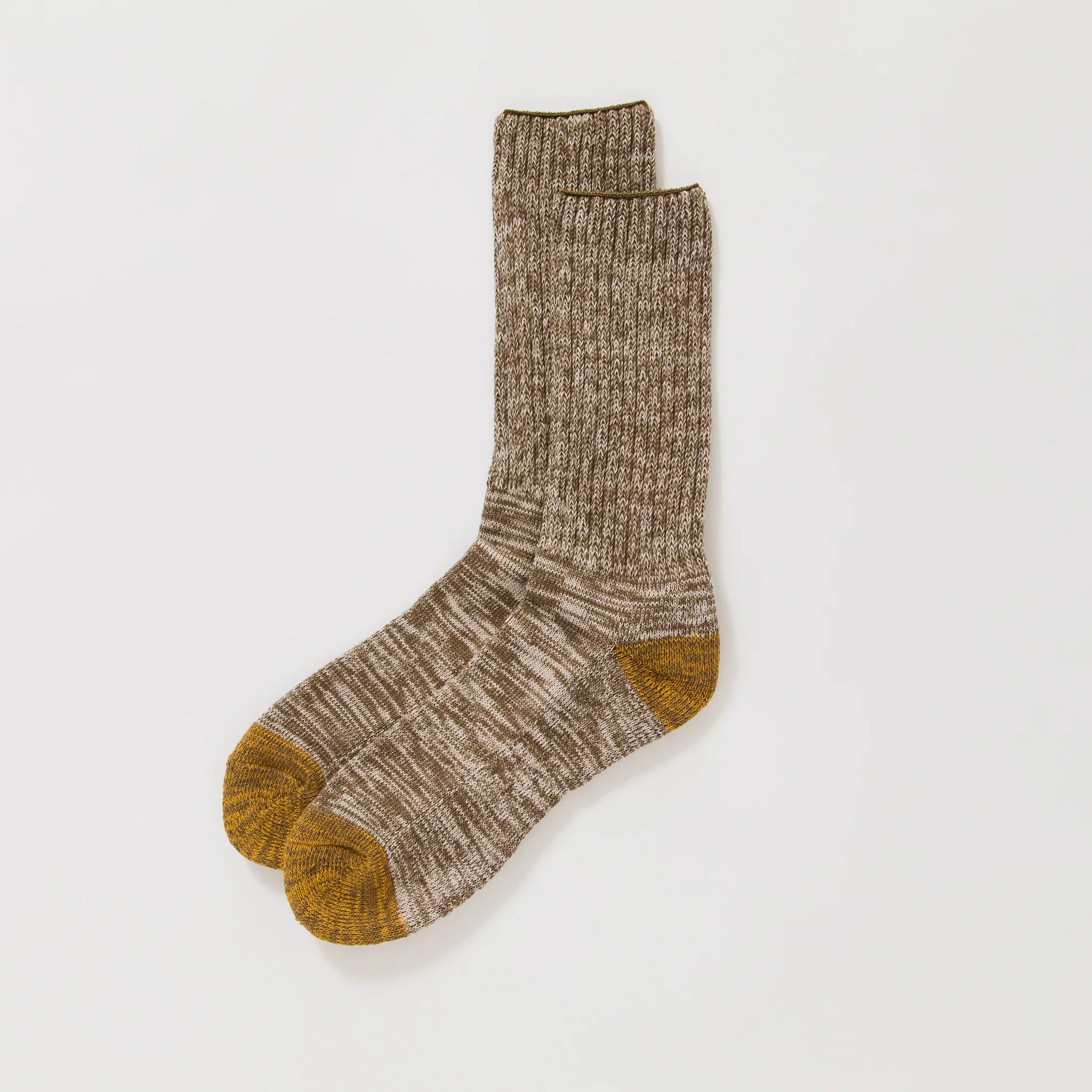 Ribbed Crew Socks Brown