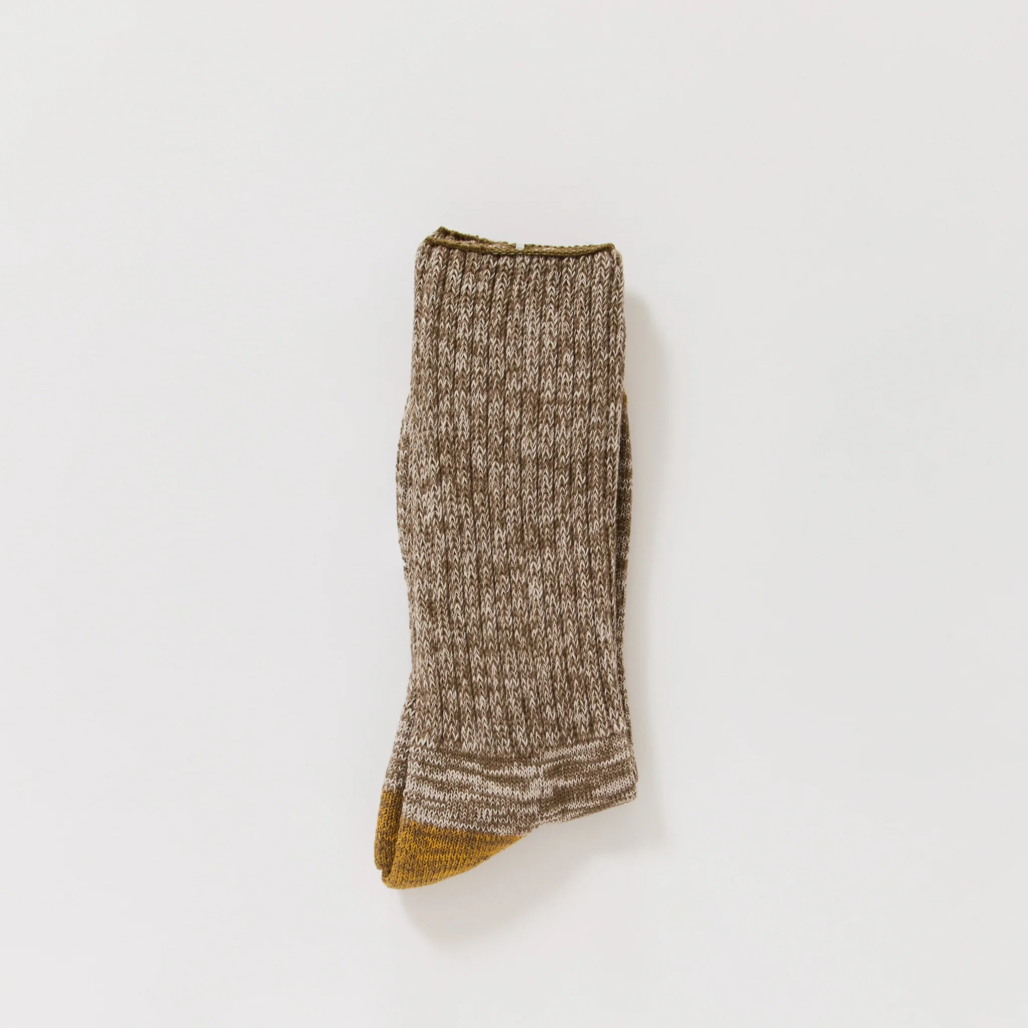 Ribbed Crew Socks Brown - Image 2