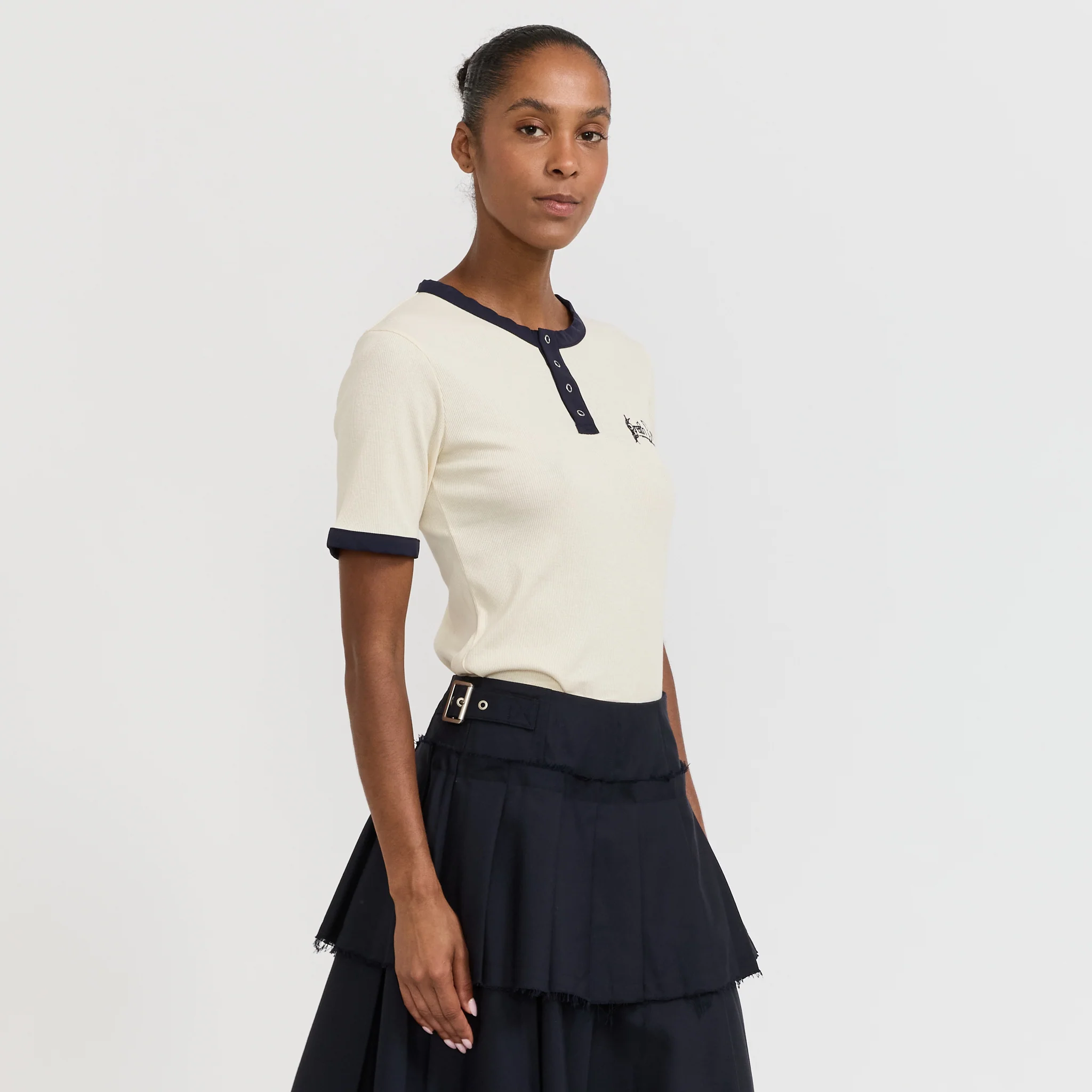 Ribbed Henley Natural - Image 3