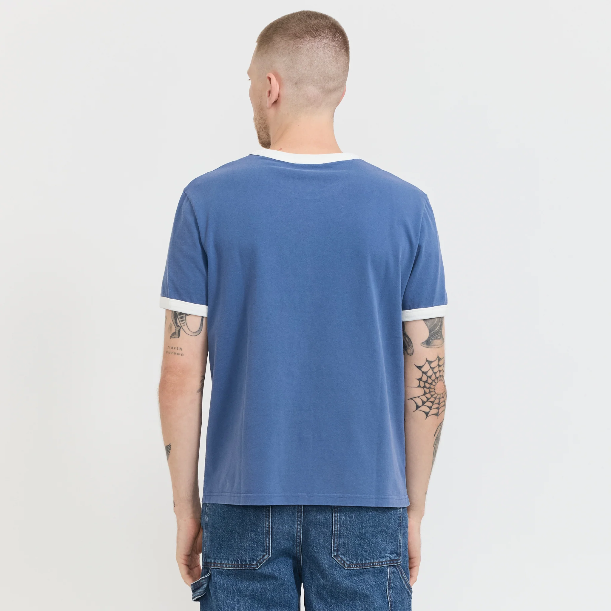 Ringer T-Shirt Blue/White - Image 4