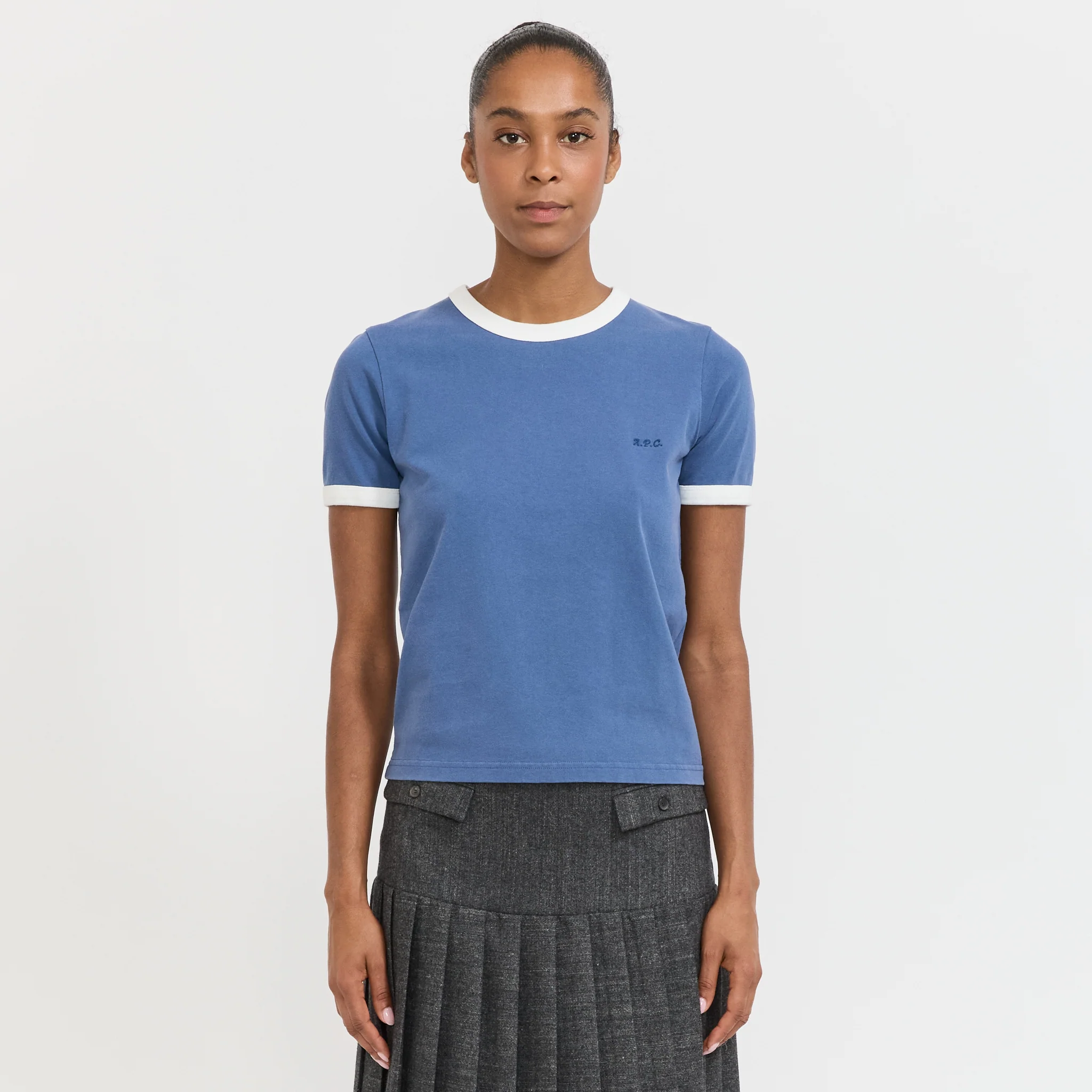 Ringer Tee Blue/White