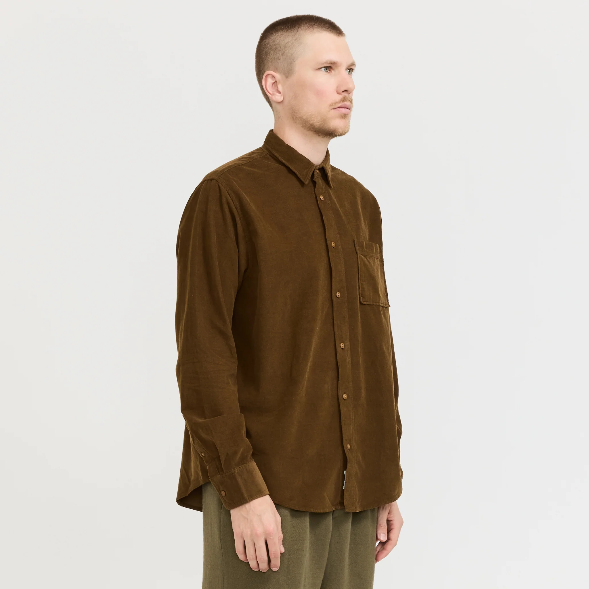 River Corduroy Shirt Burnt Khaki - Image 3