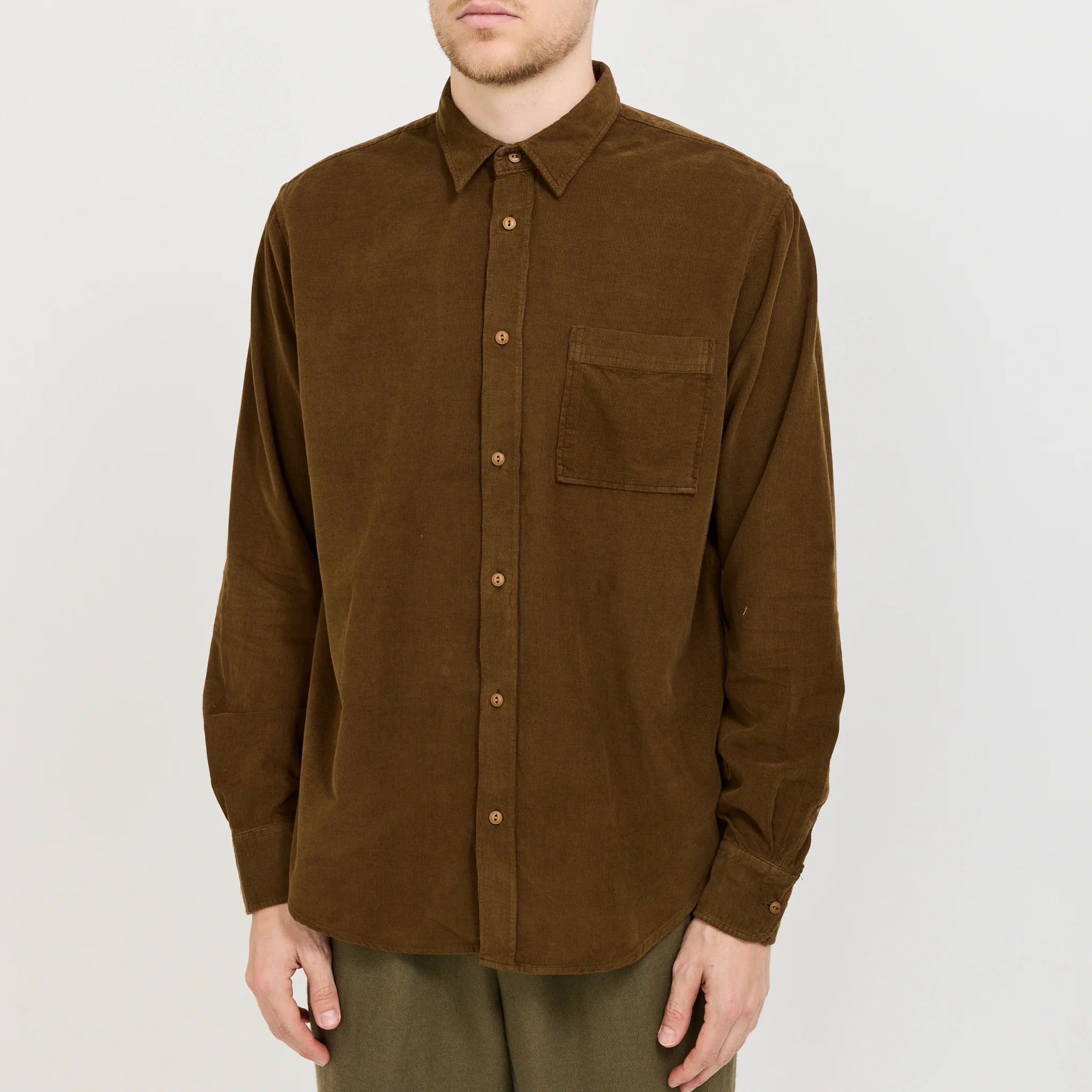 River Corduroy Shirt Burnt Khaki - Image 5