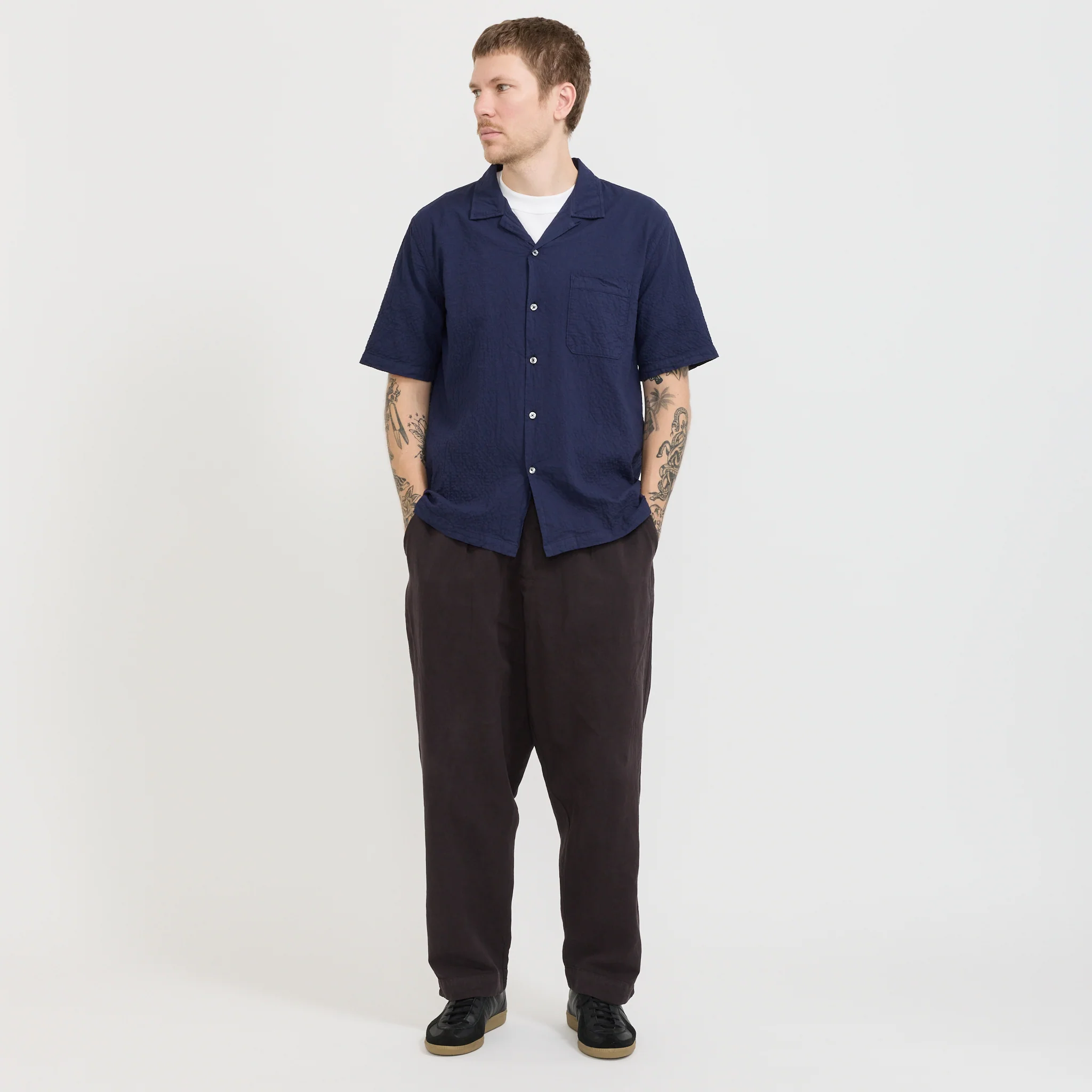 Road Shirt Navy Seersucker - Image 2