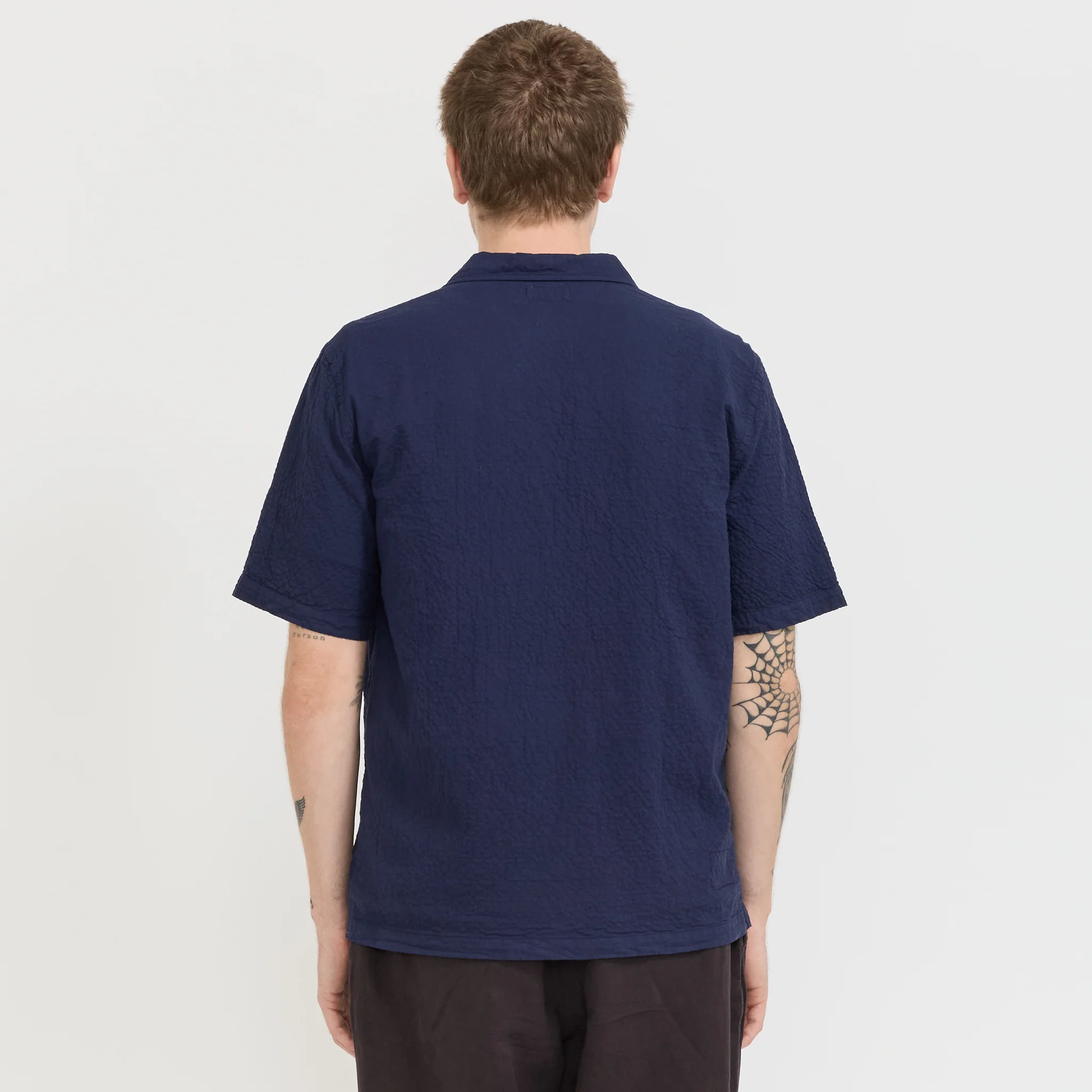 Road Shirt Navy Seersucker - Image 4