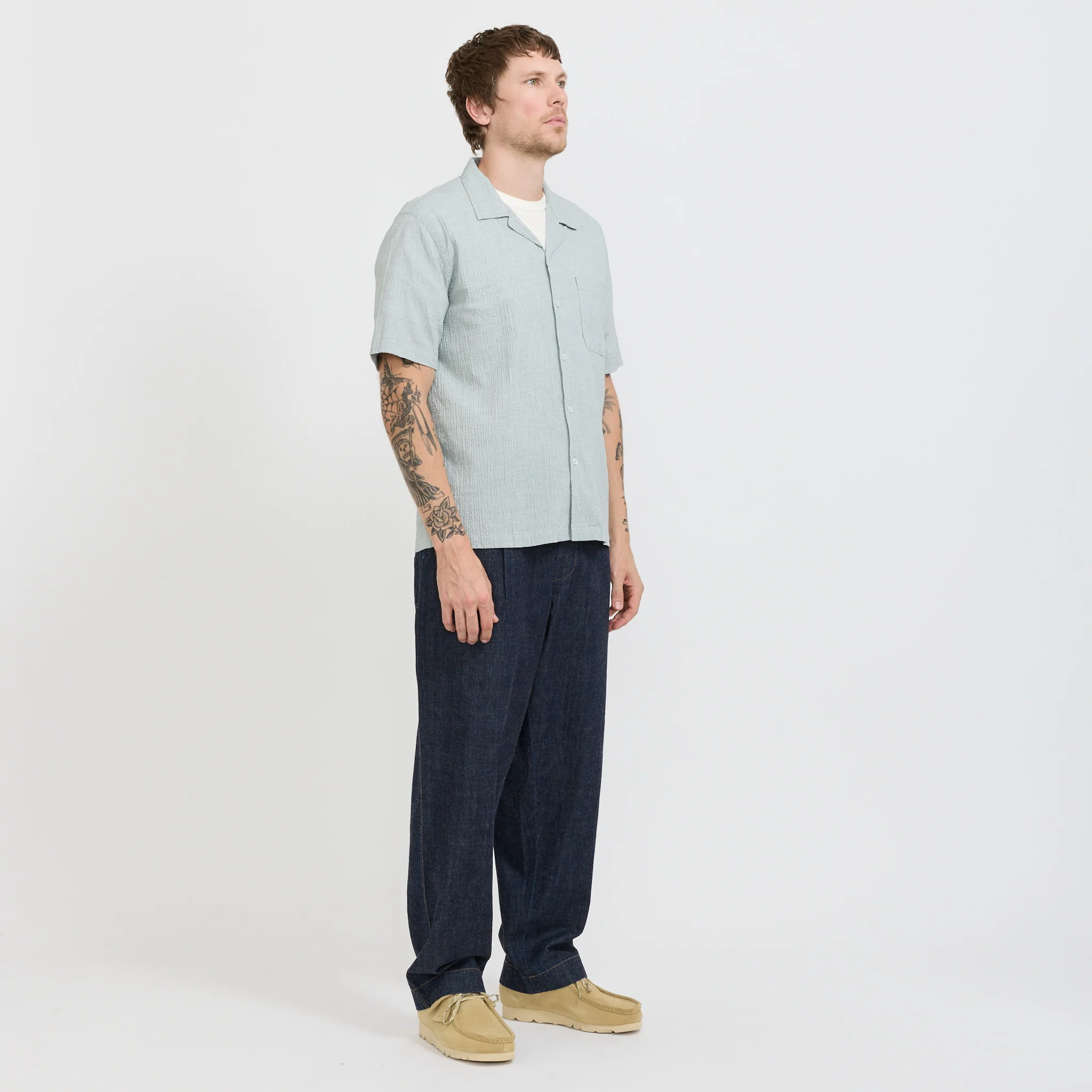 Road Shirt Seersucker Green - Image 3