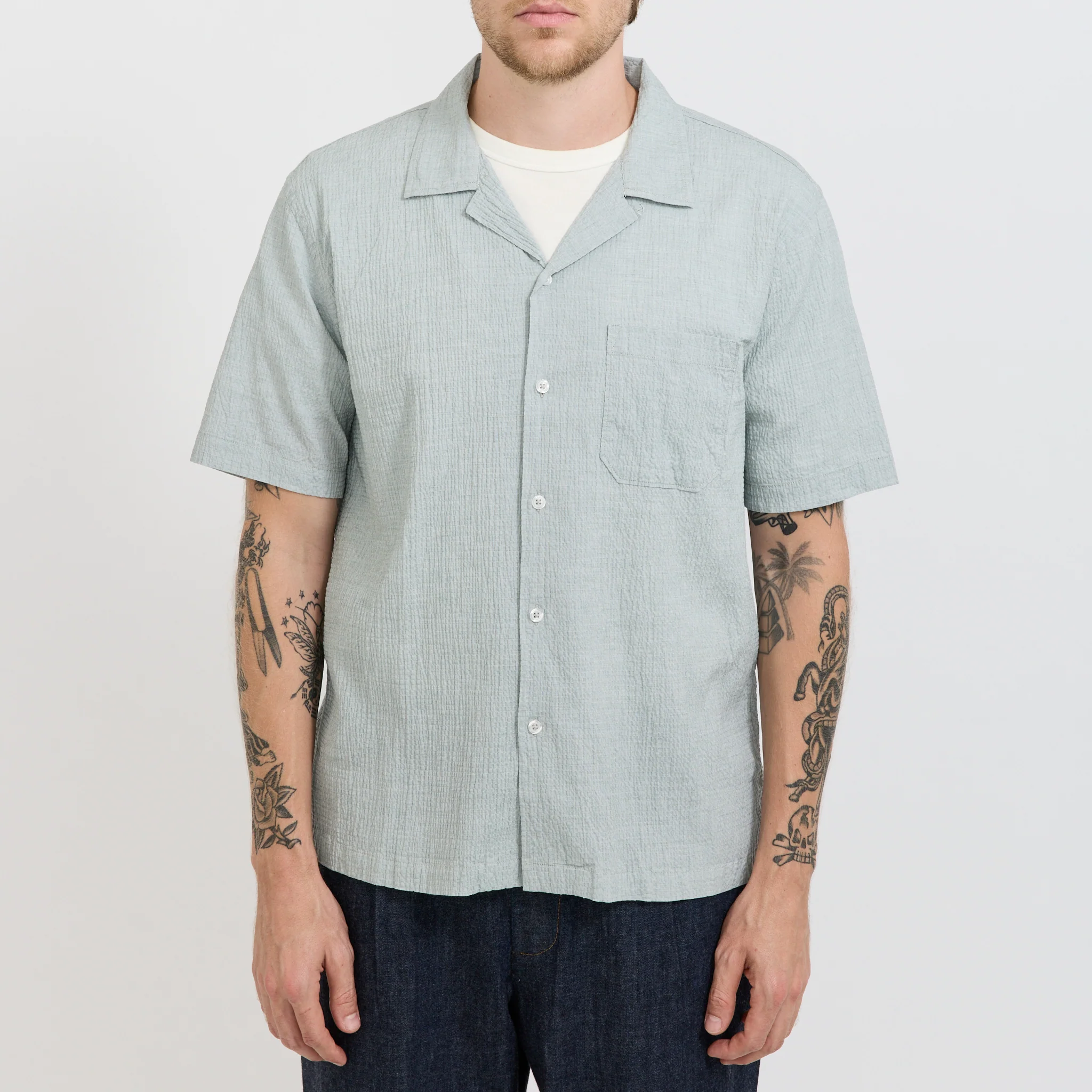 Road Shirt Seersucker Green - Image 5