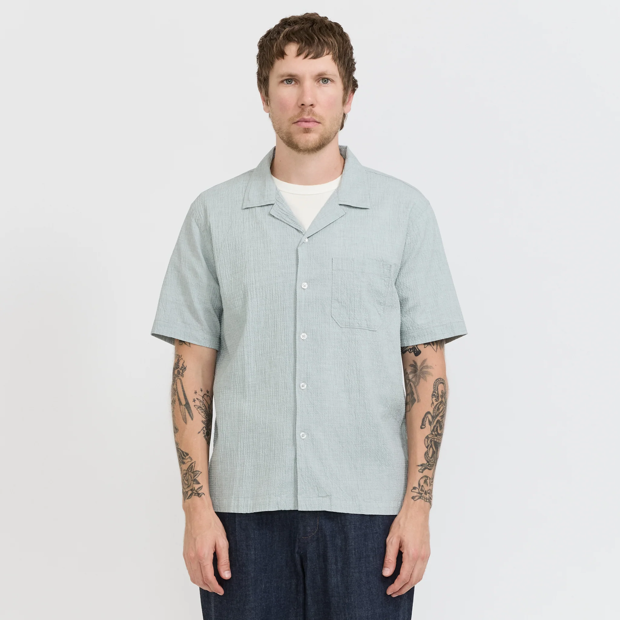 Road Shirt Seersucker Green - Image 6