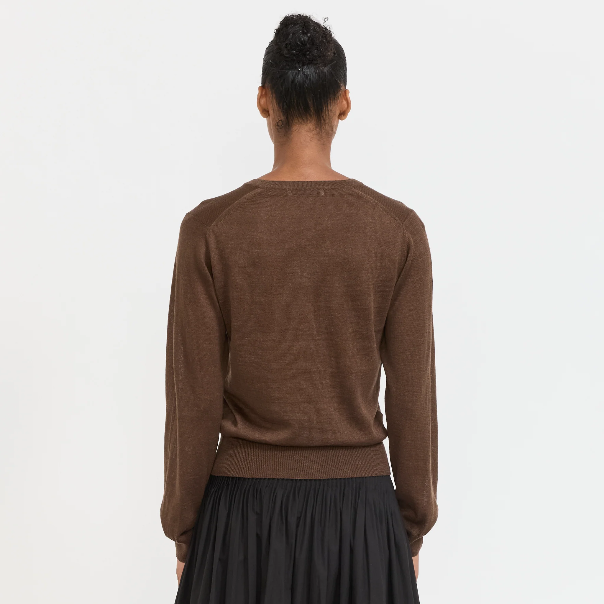 Rola Linen Cardigan Brown - Image 4