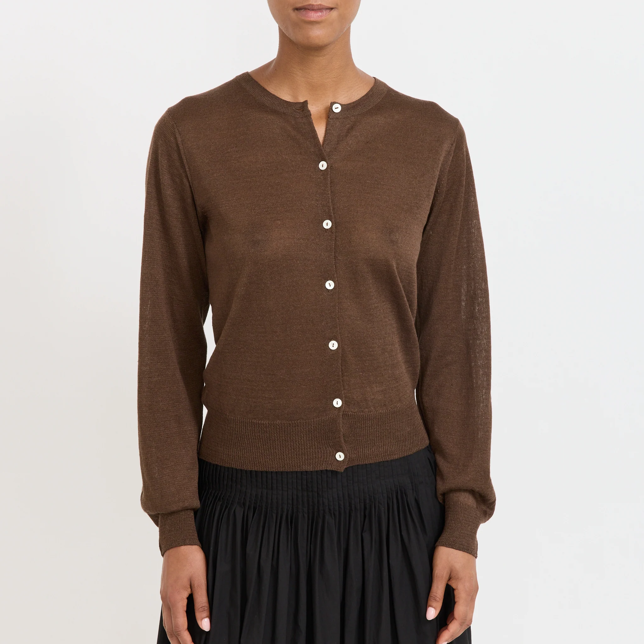 Rola Linen Cardigan Brown - Image 5