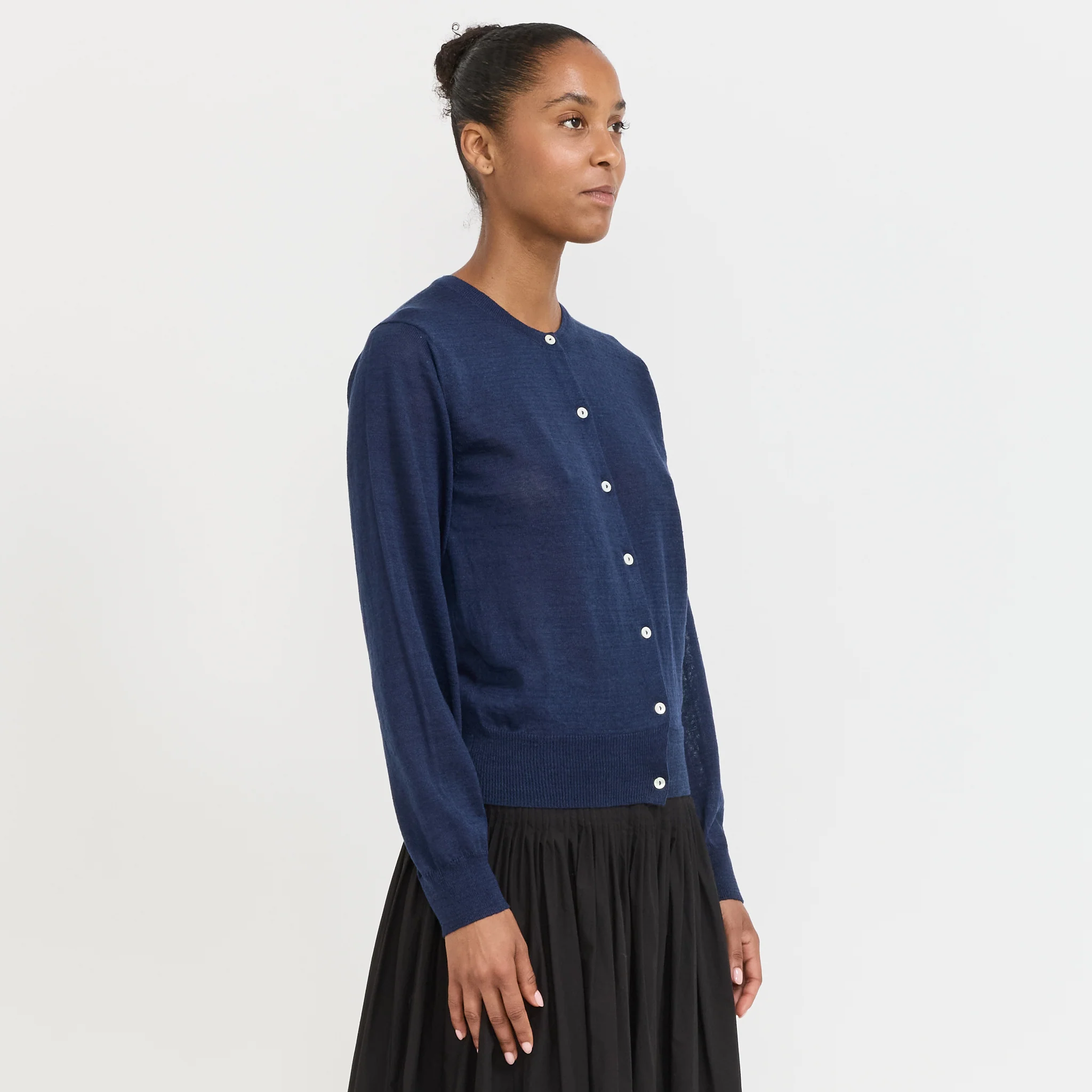 Rola Linen Cardigan Navy - Image 3