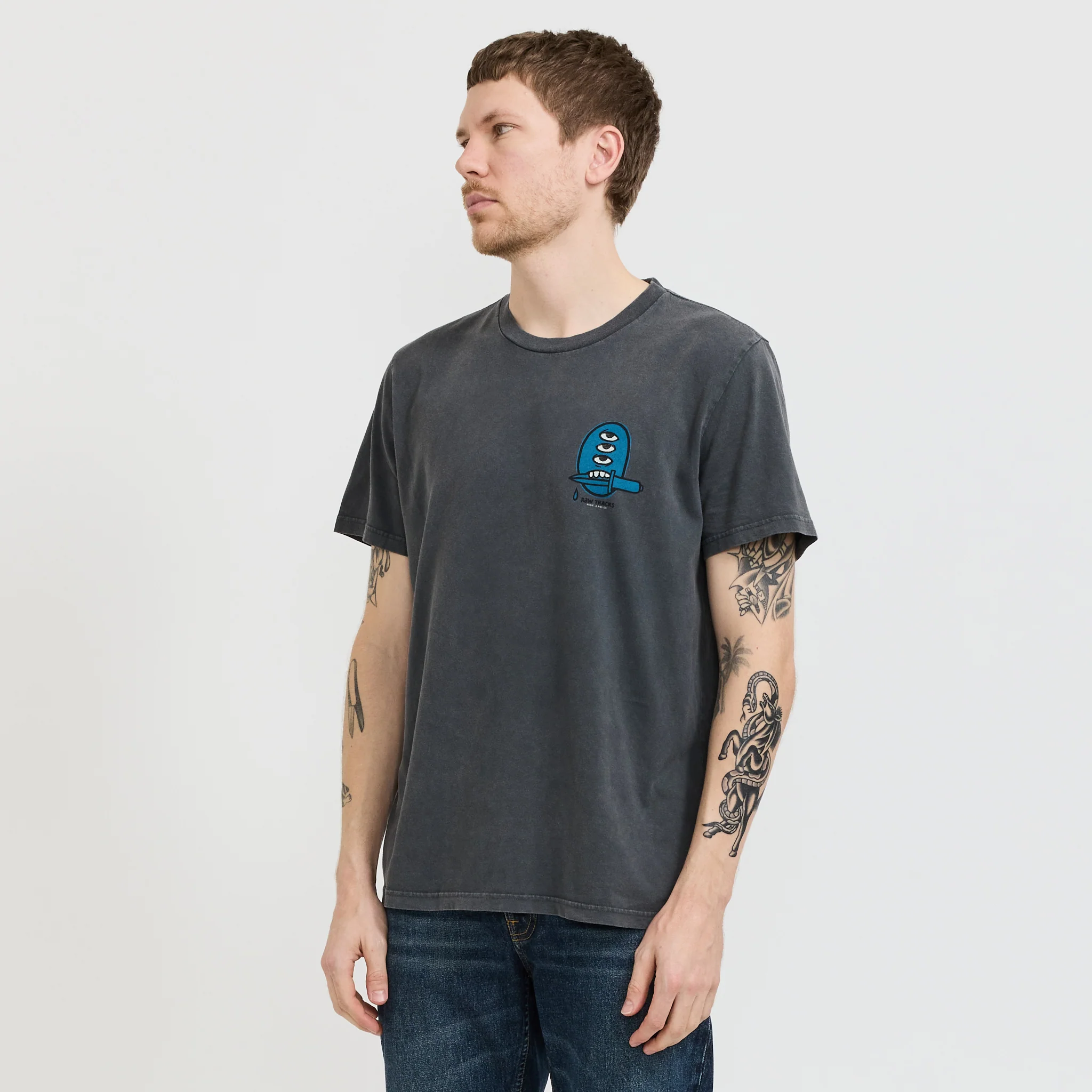 Roy Raw Tracks T-Shirt Antracite - Image 6