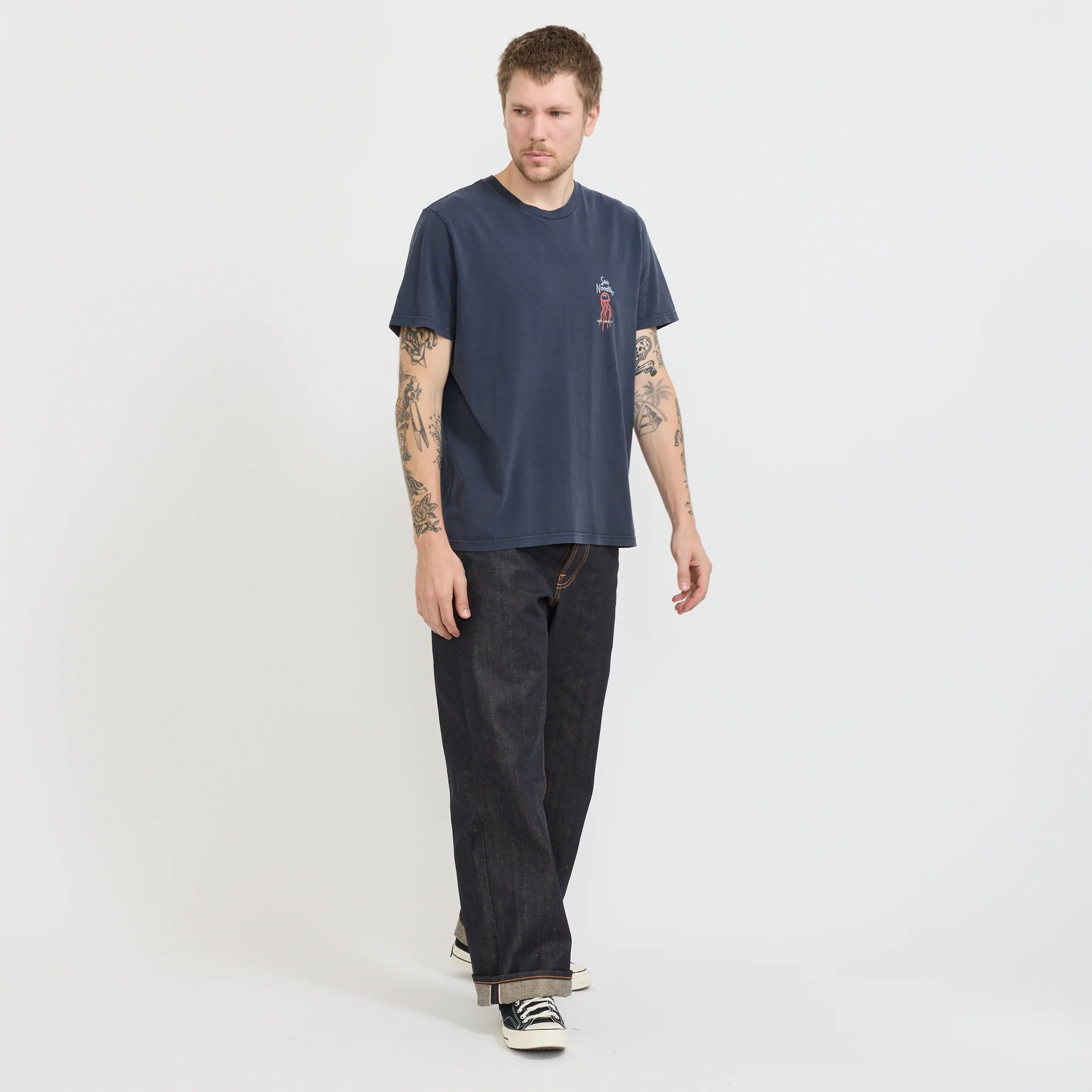 Roy Sea Noodles T-Shirt Dark Blue - Image 3
