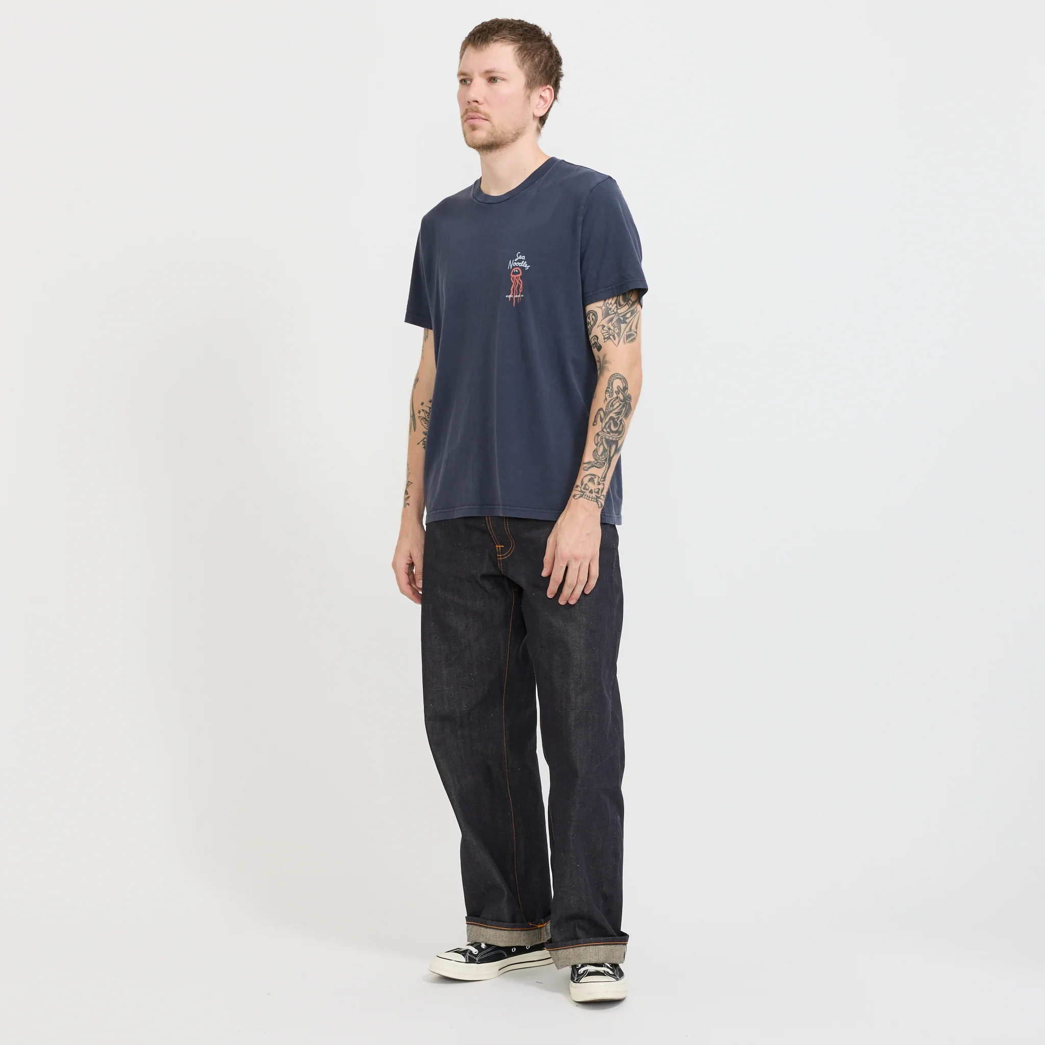 Roy Sea Noodles T-Shirt Dark Blue - Image 4