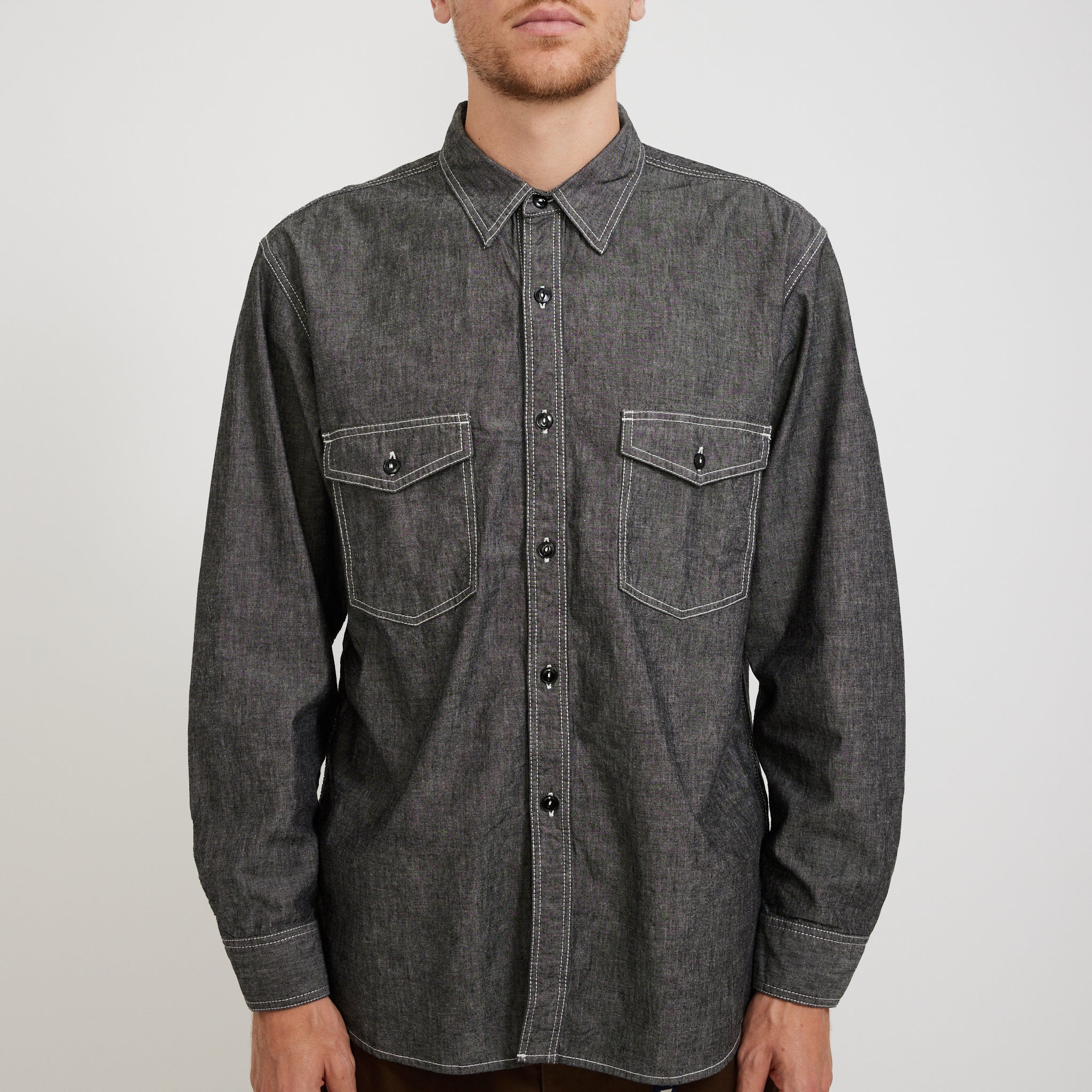 Rucker Chambray Shirt Black - Image 5