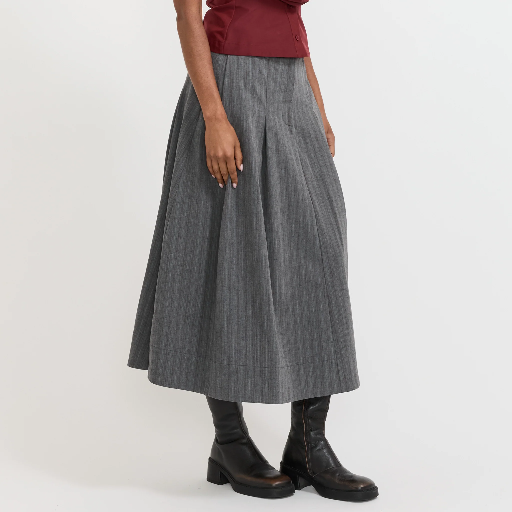 Sabrinna Skirt Grey Stripes - Image 3