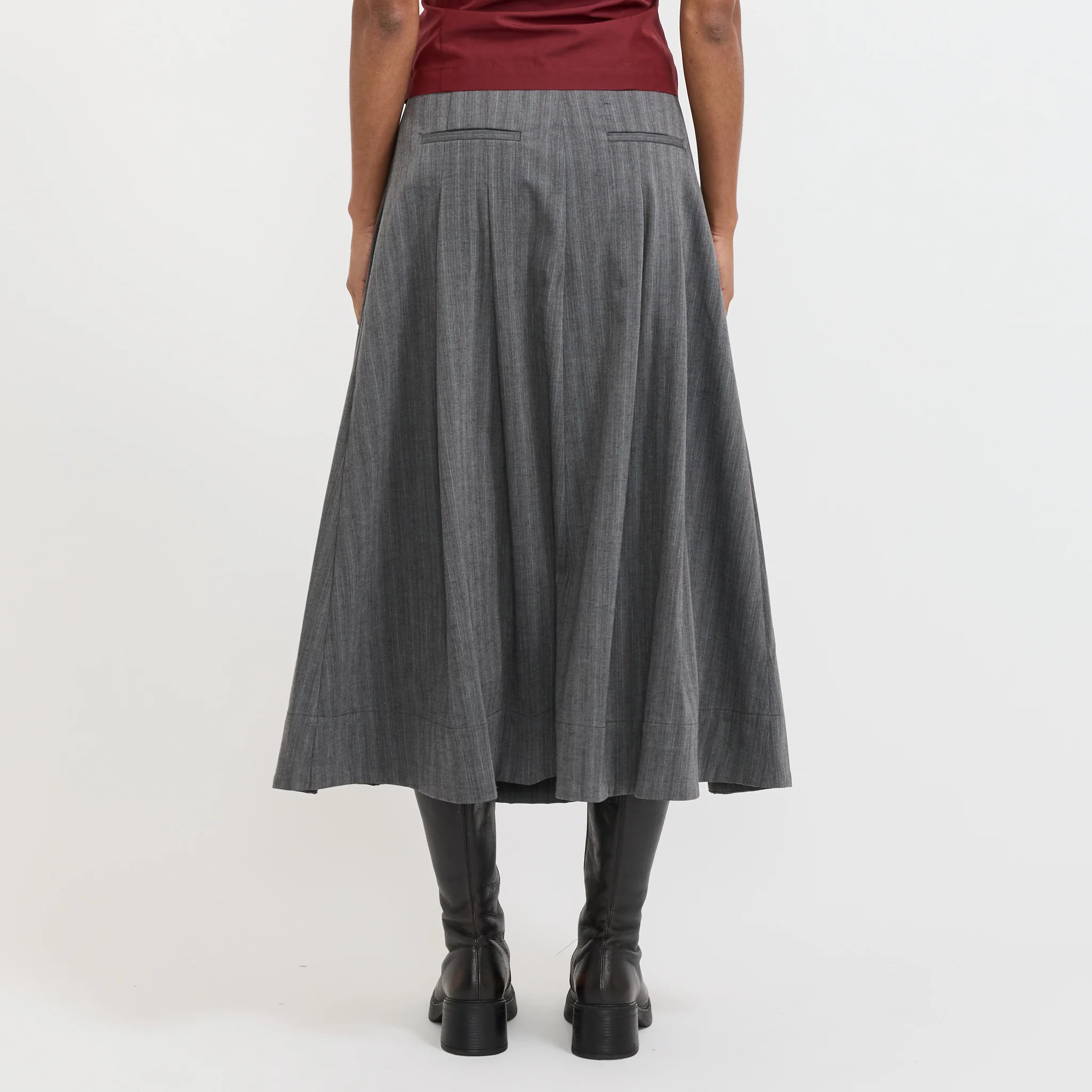 Sabrinna Skirt Grey Stripes - Image 4