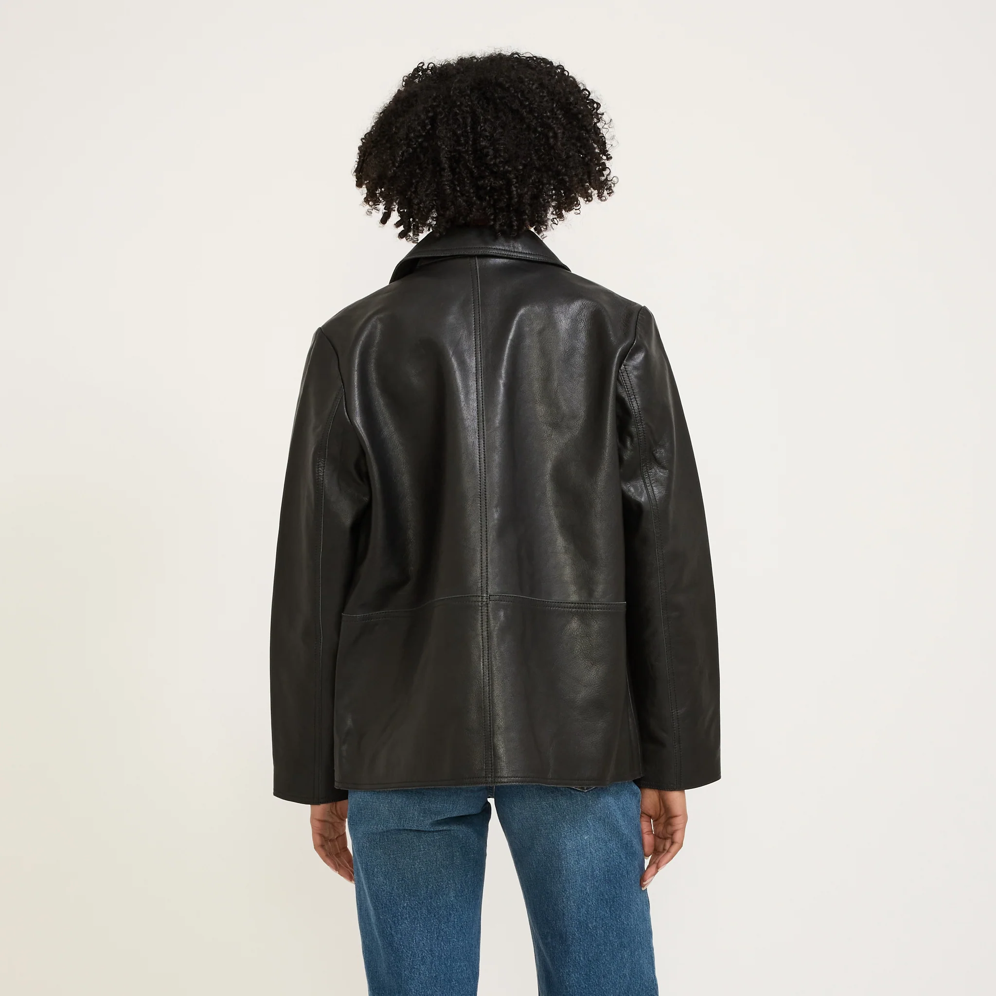 Saga Leather Blazer Black - Image 4