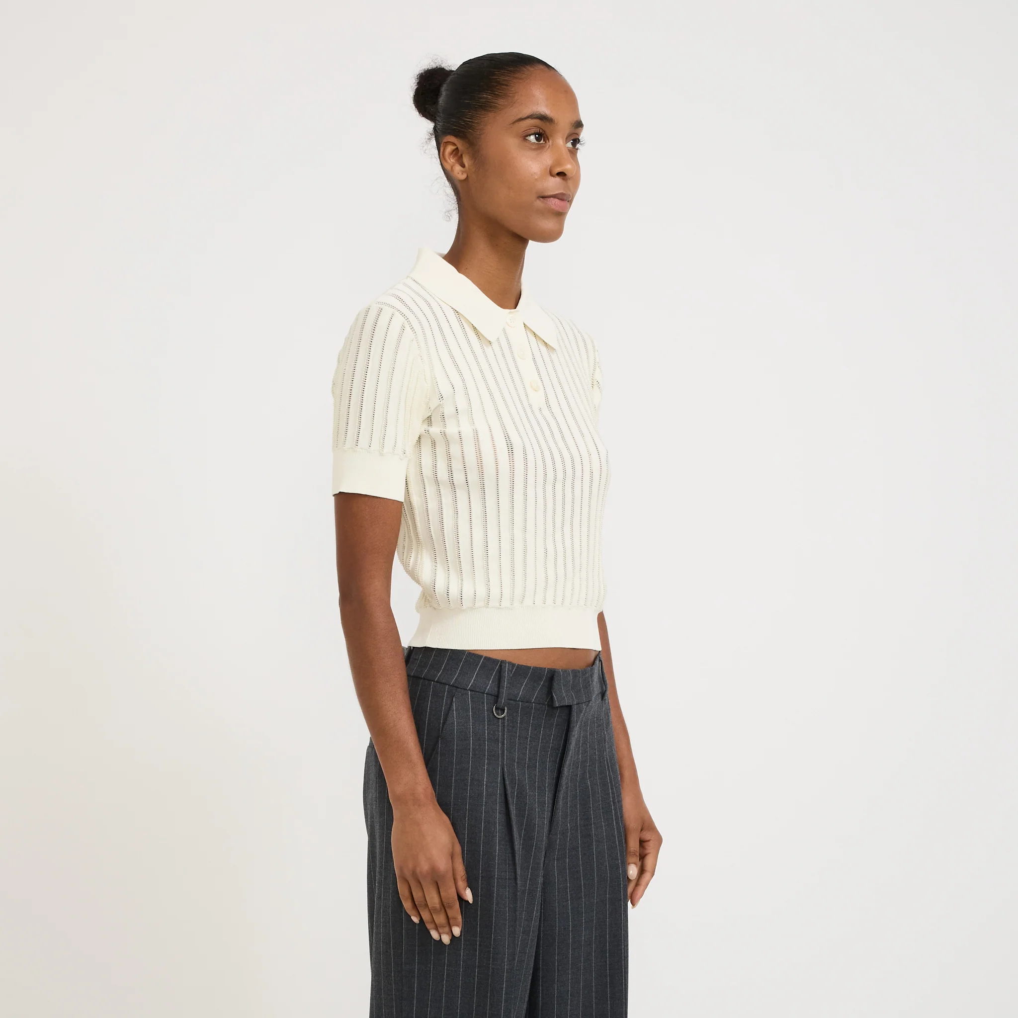 Sally Knit Polo Off White - Image 3