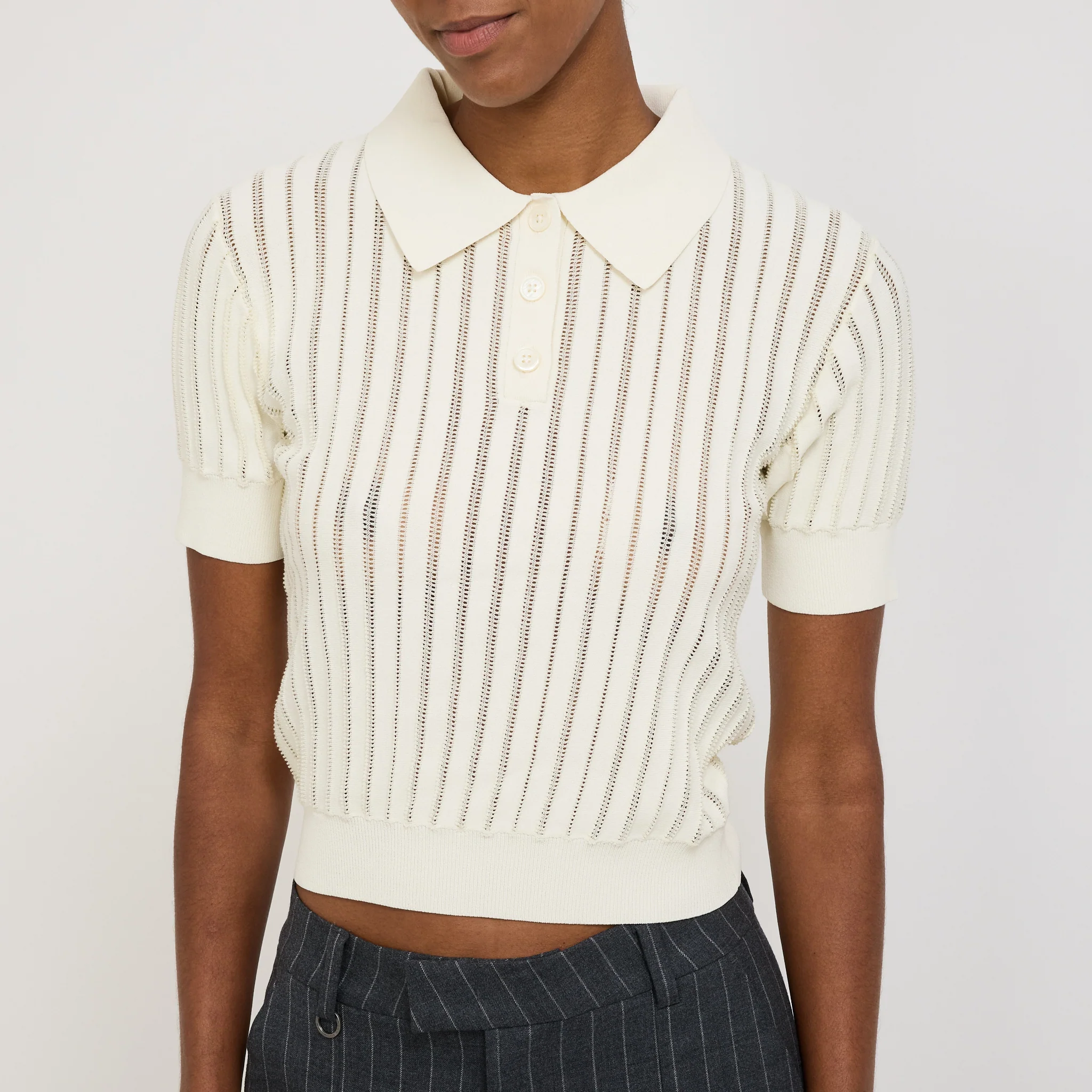 Sally Knit Polo Off White - Image 5
