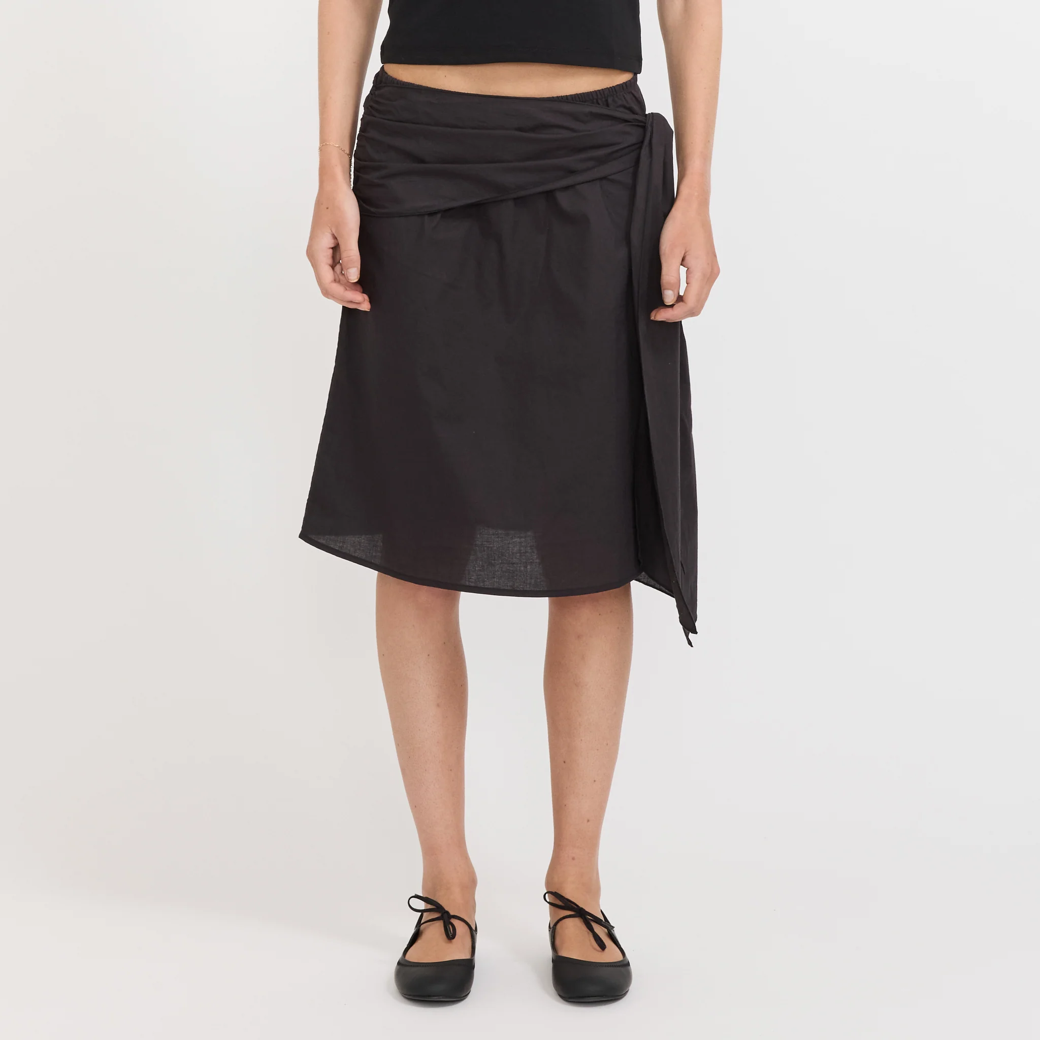 Scarf Midi Skirt Black