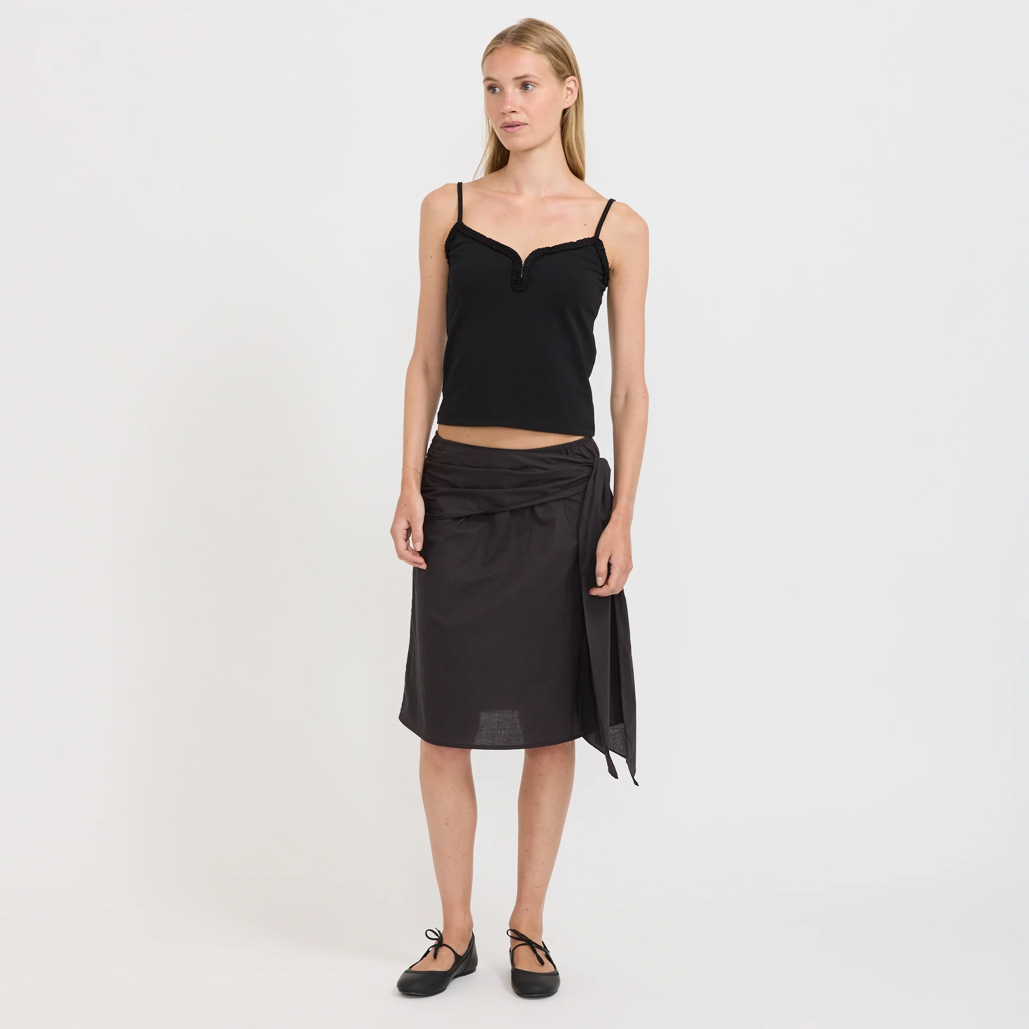 Scarf Midi Skirt Black - Image 2