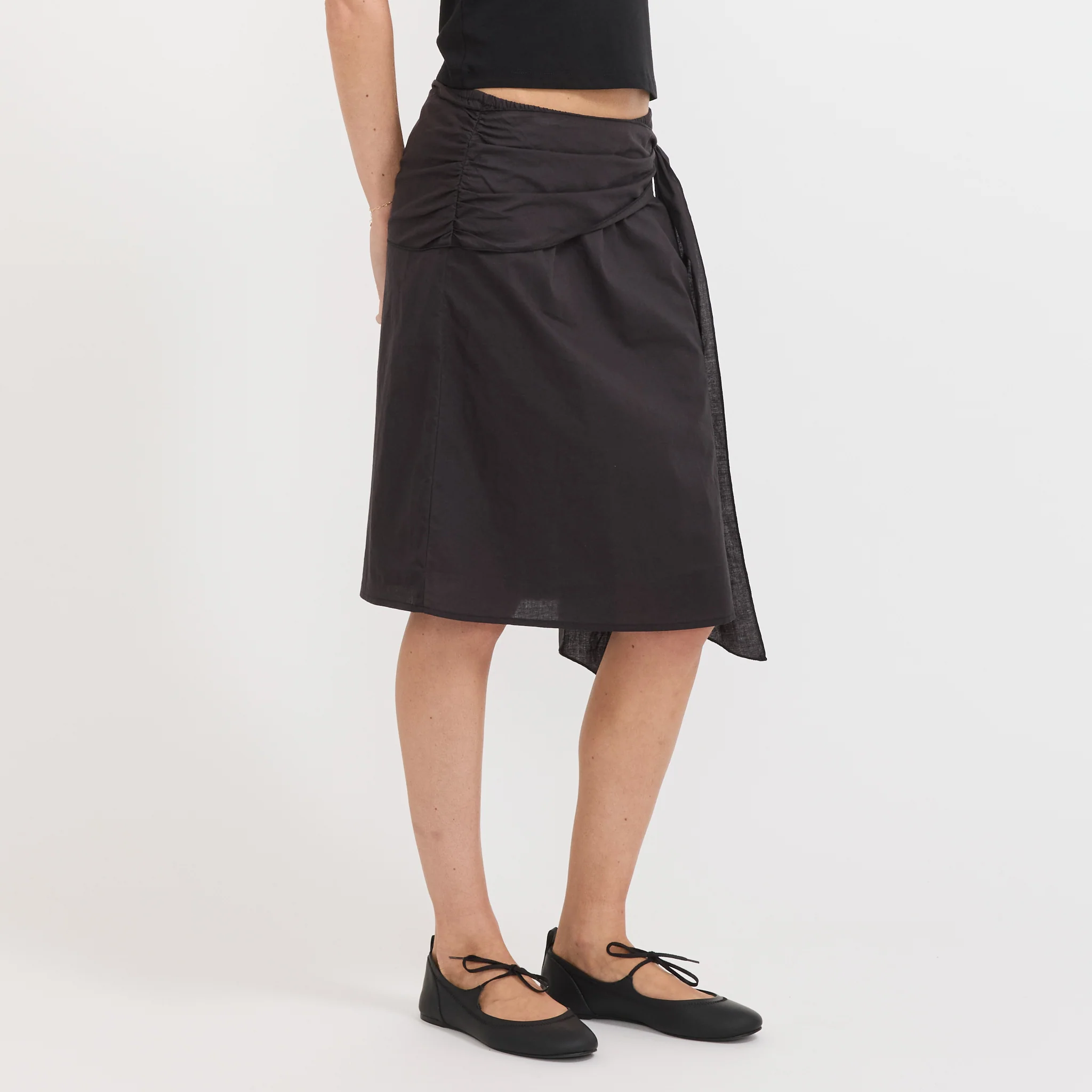 Scarf Midi Skirt Black - Image 3