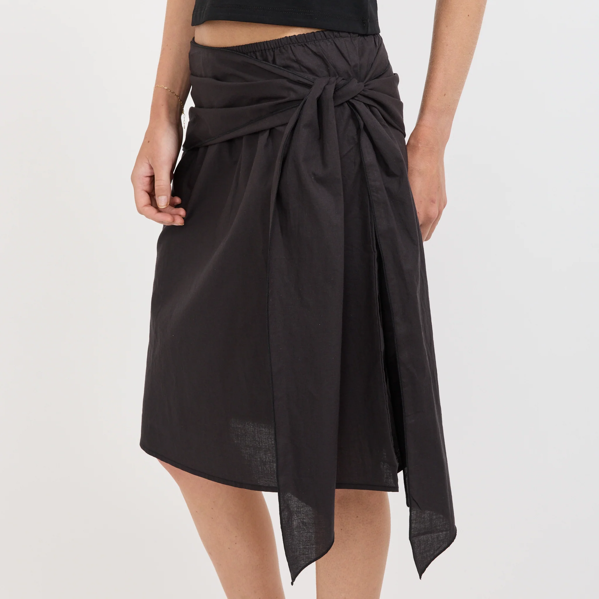 Scarf Midi Skirt Black - Image 5