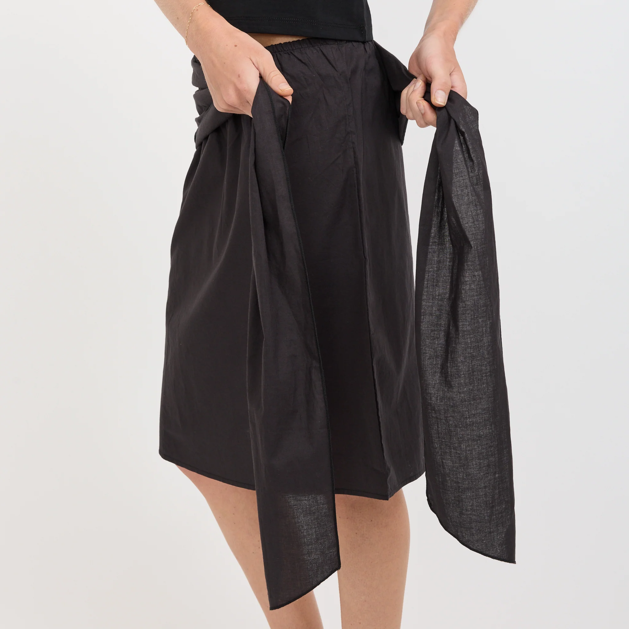 Scarf Midi Skirt Black - Image 6