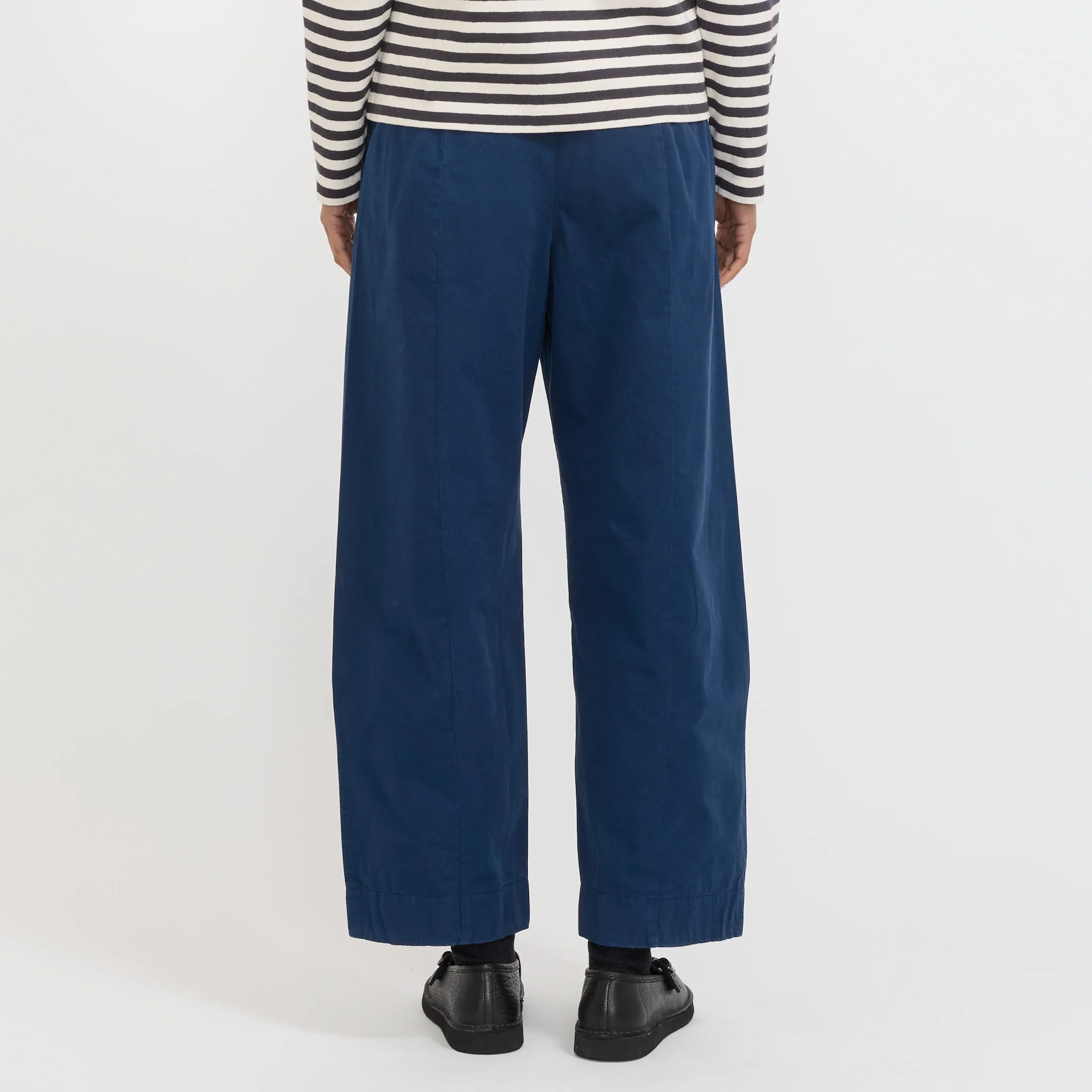 Sculpted Organic Cotton Twill Trousers Mid Blue - Image 4