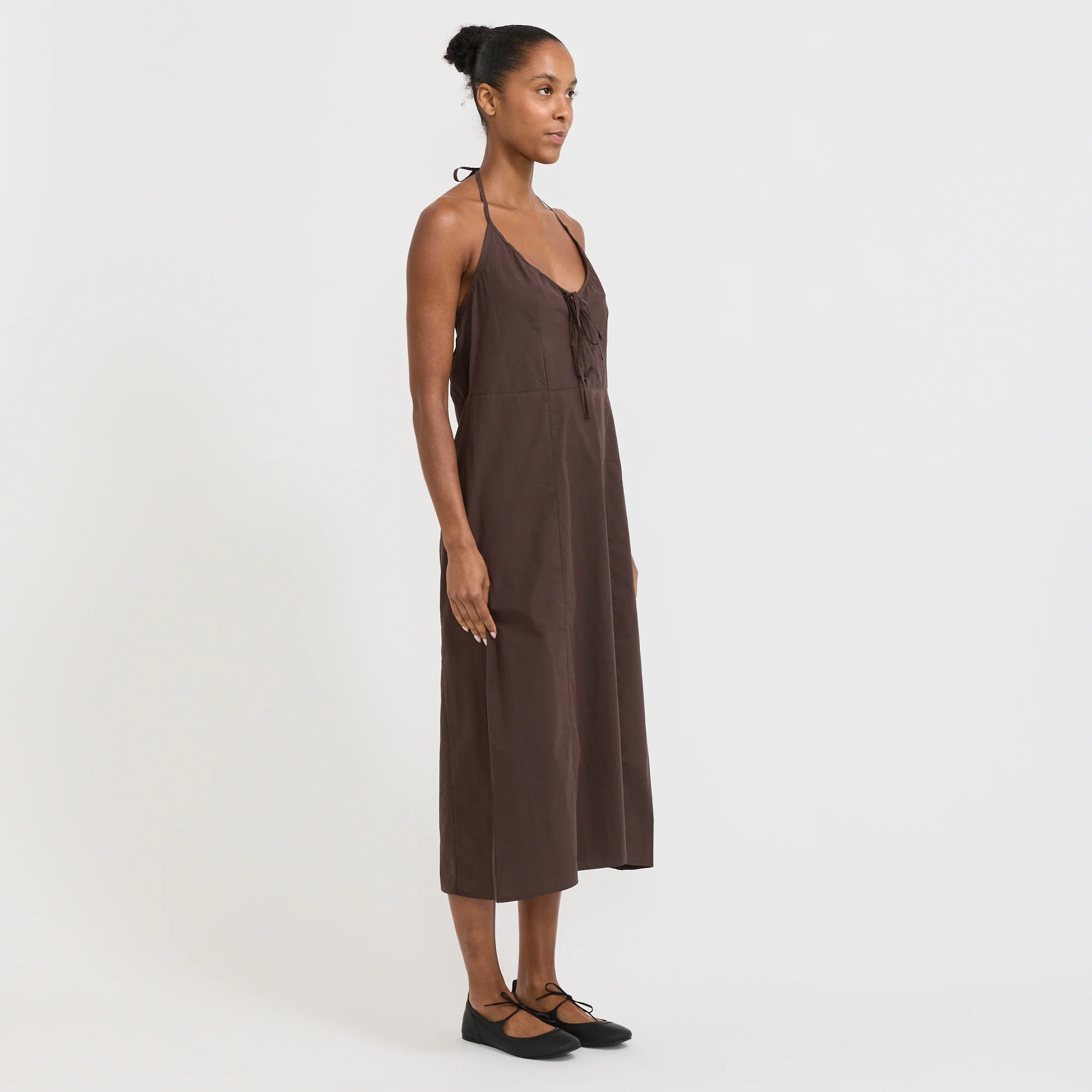 Seamed Halter Dress Sepia - Image 2