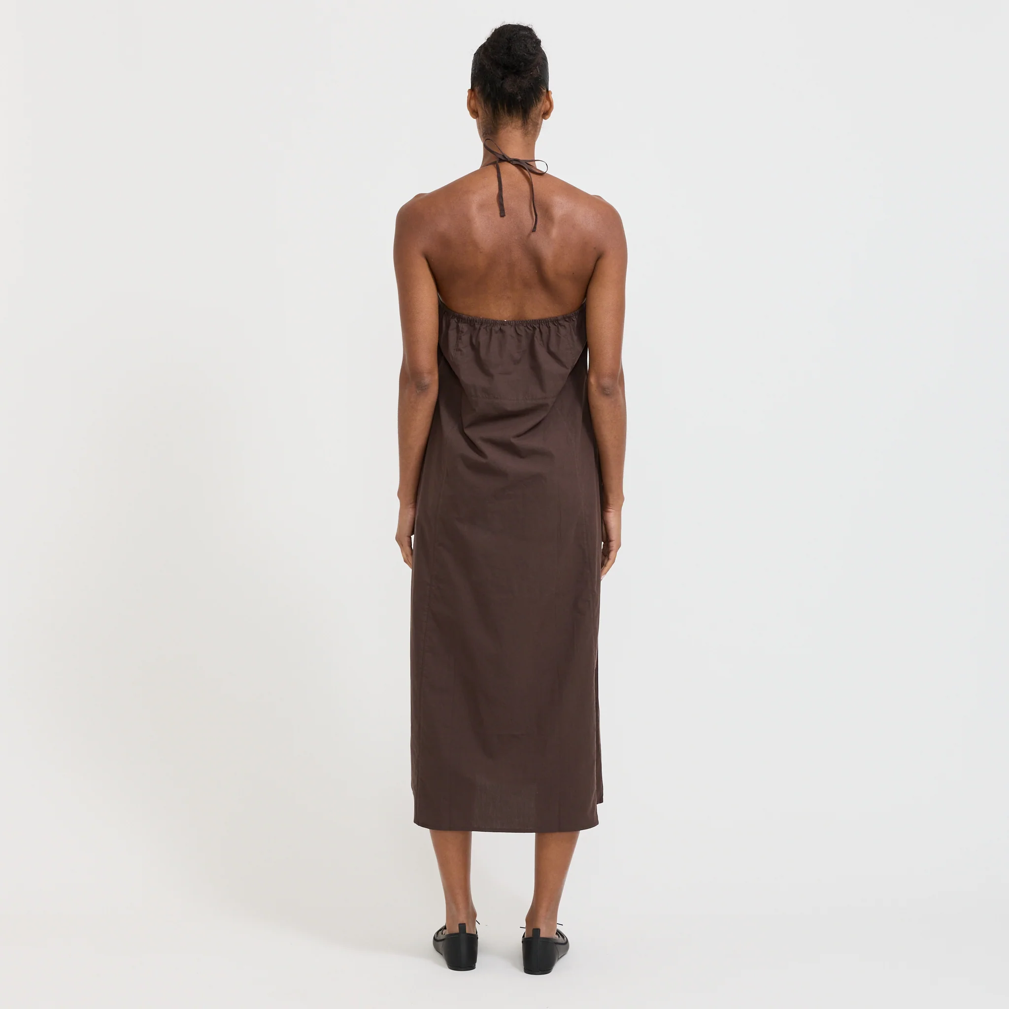 Seamed Halter Dress Sepia - Image 3