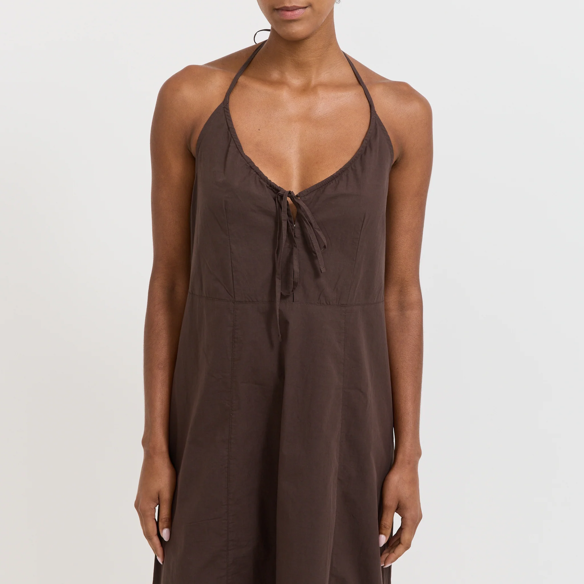 Seamed Halter Dress Sepia - Image 4