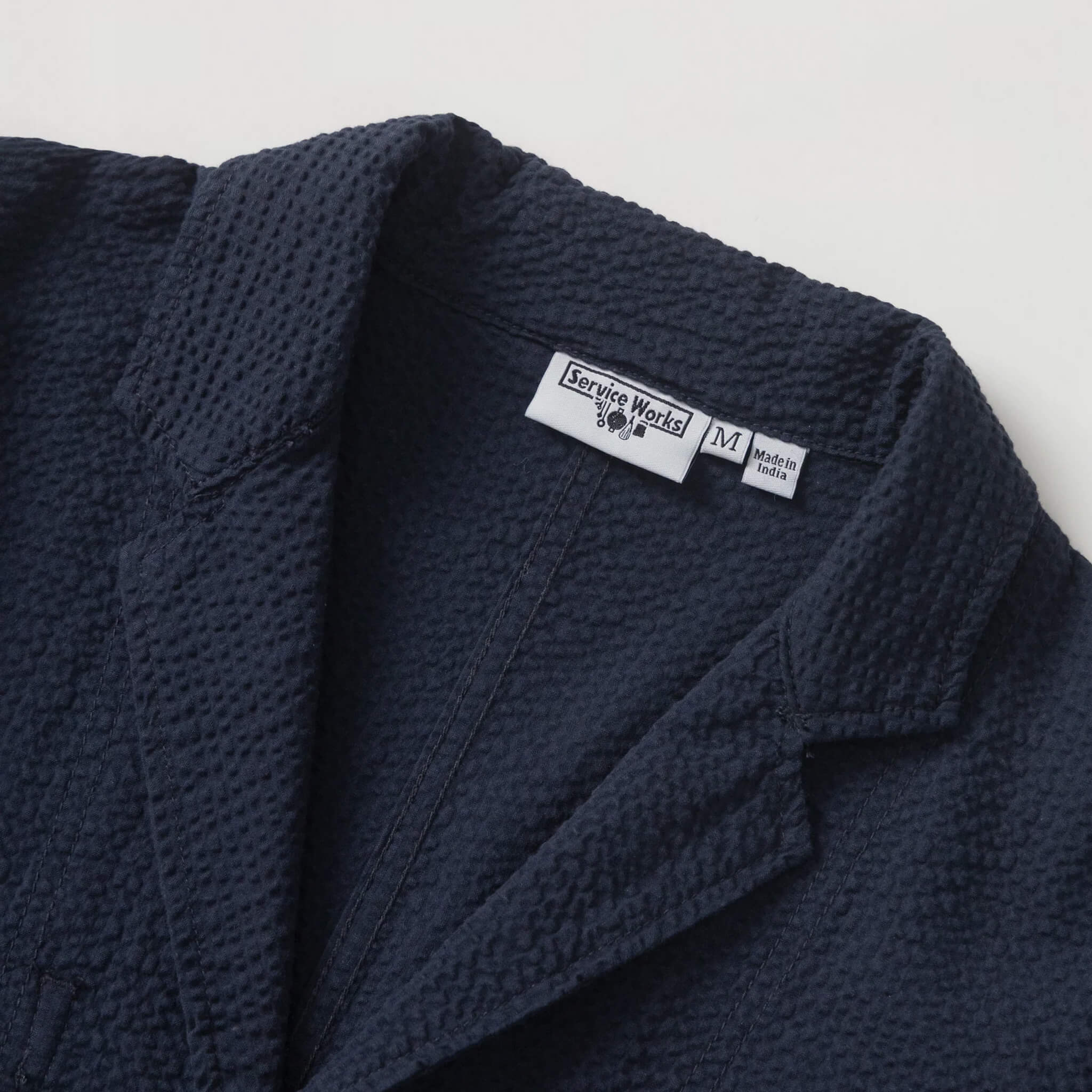 Seersucker Server Suit Jacket Dark Navy - Image 3